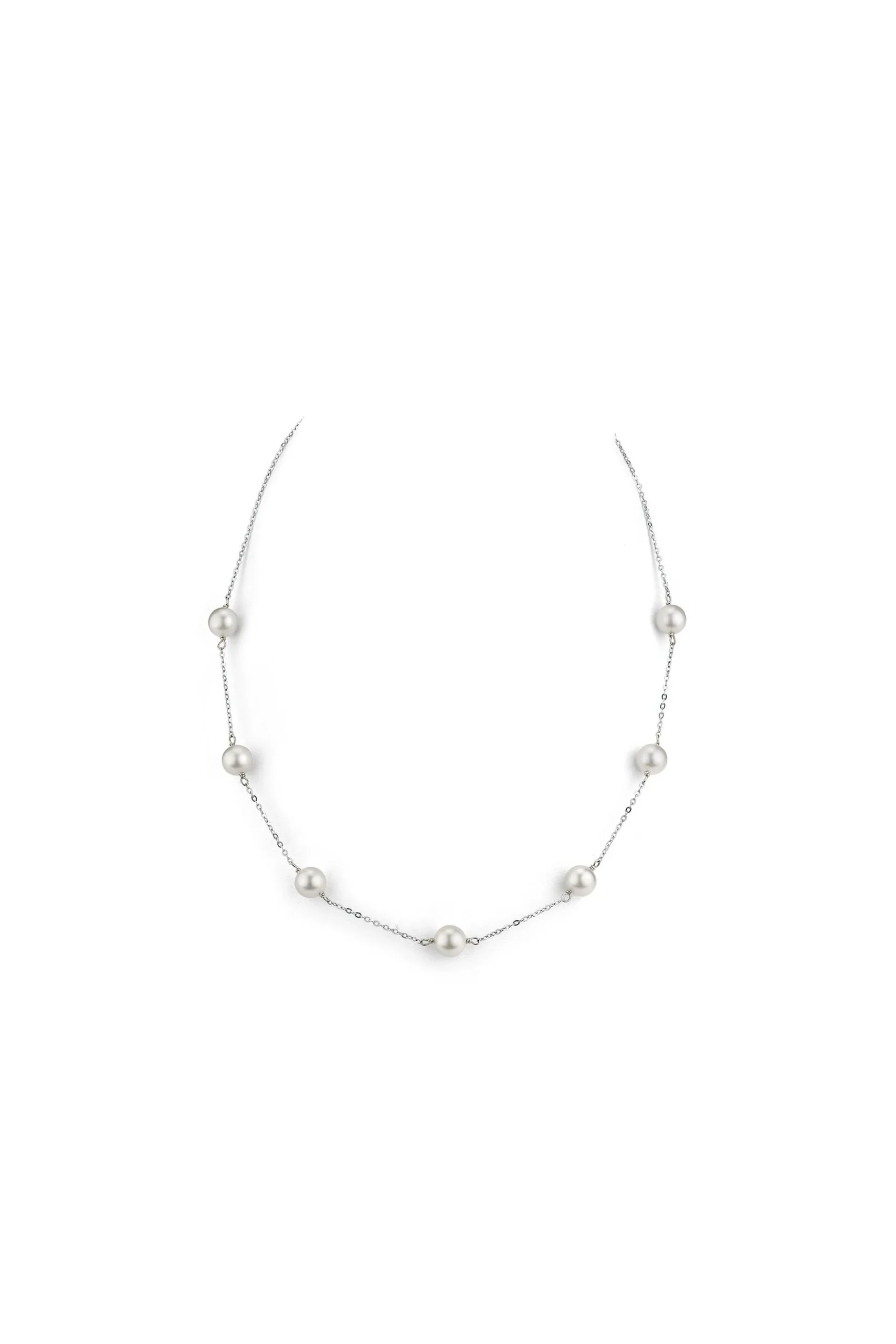 14K Gold Japanese Akoya Pearl Tincup Necklace