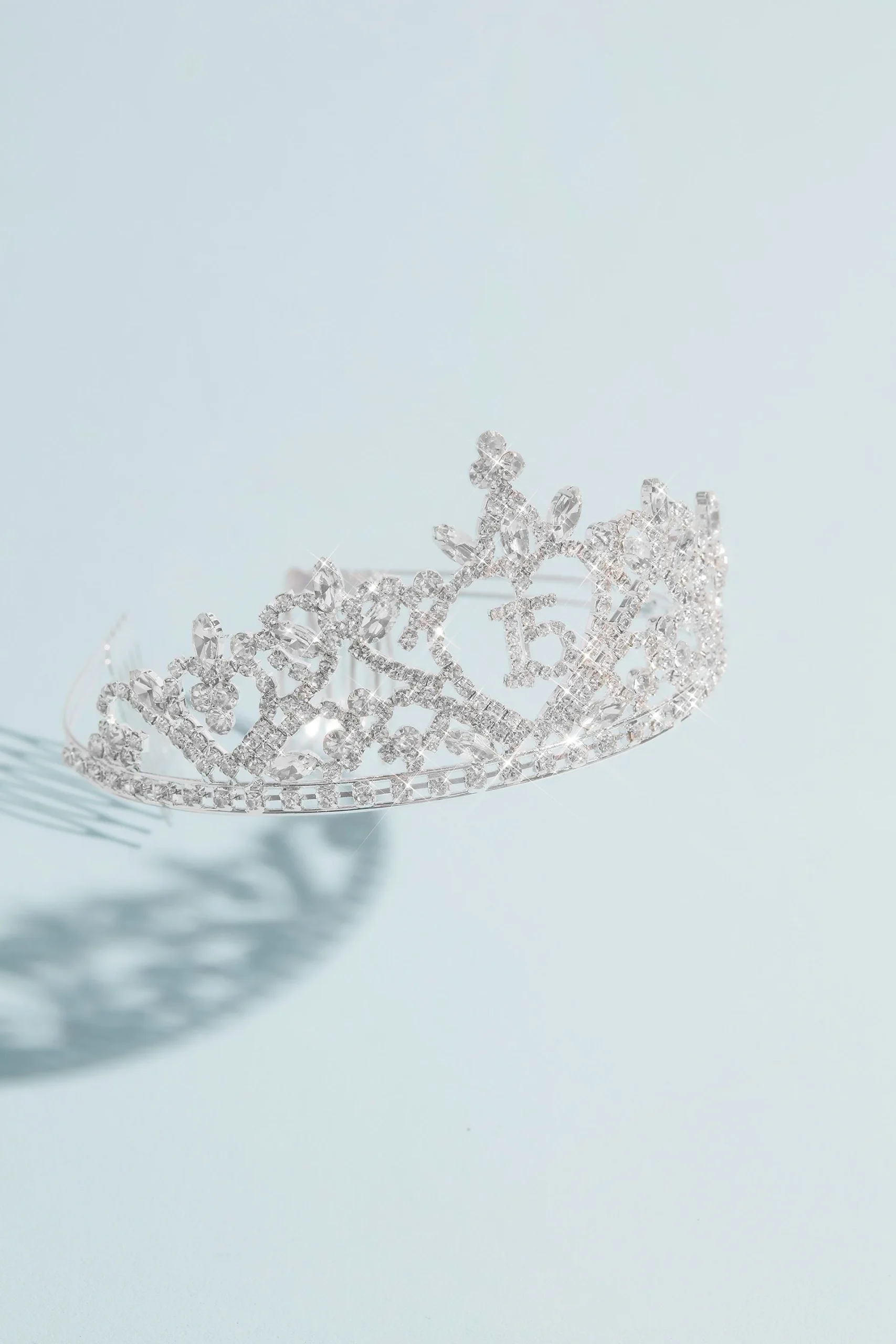 15 Heart Filigree Quinceanera Crown