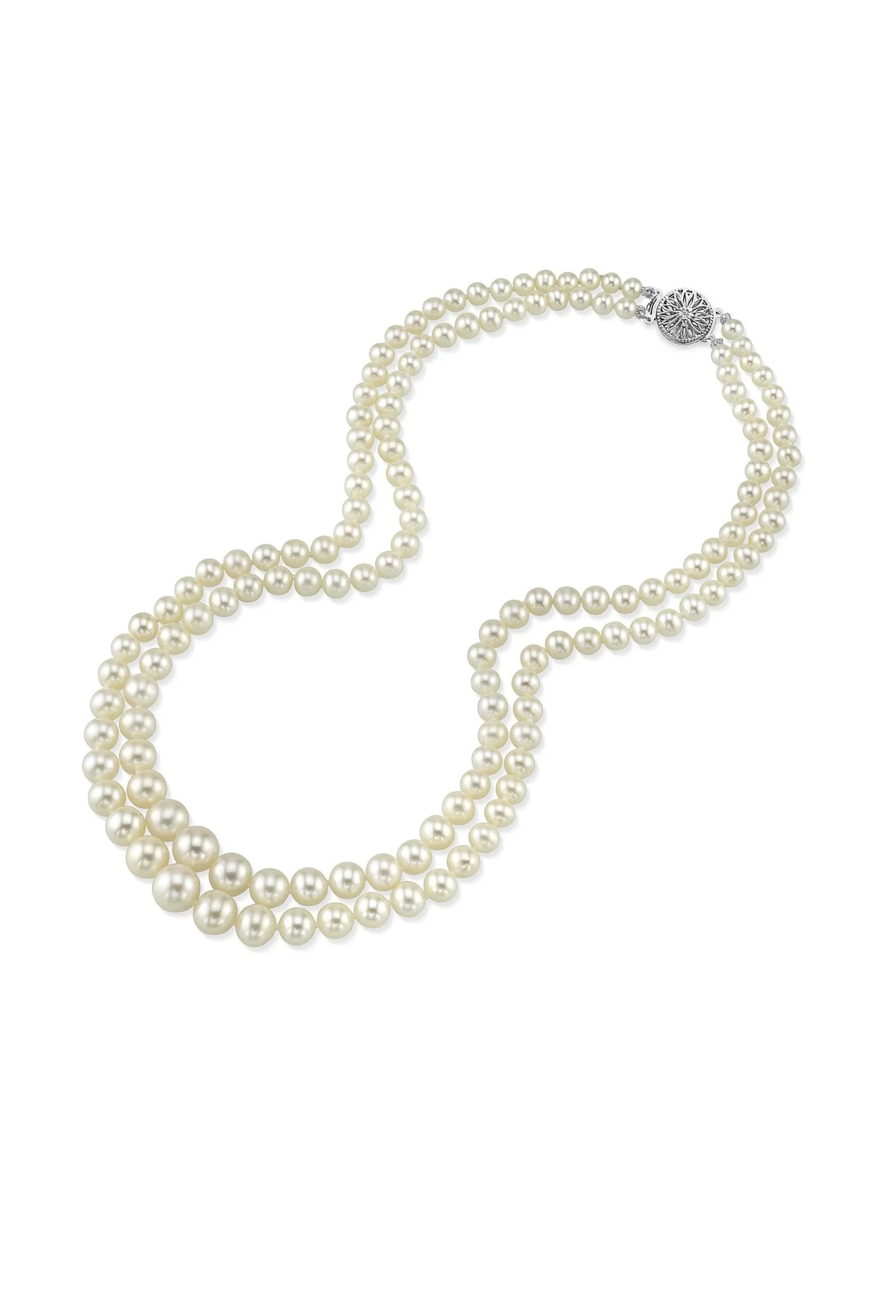 30-90mm White Freshwater Graduated Double Pearl