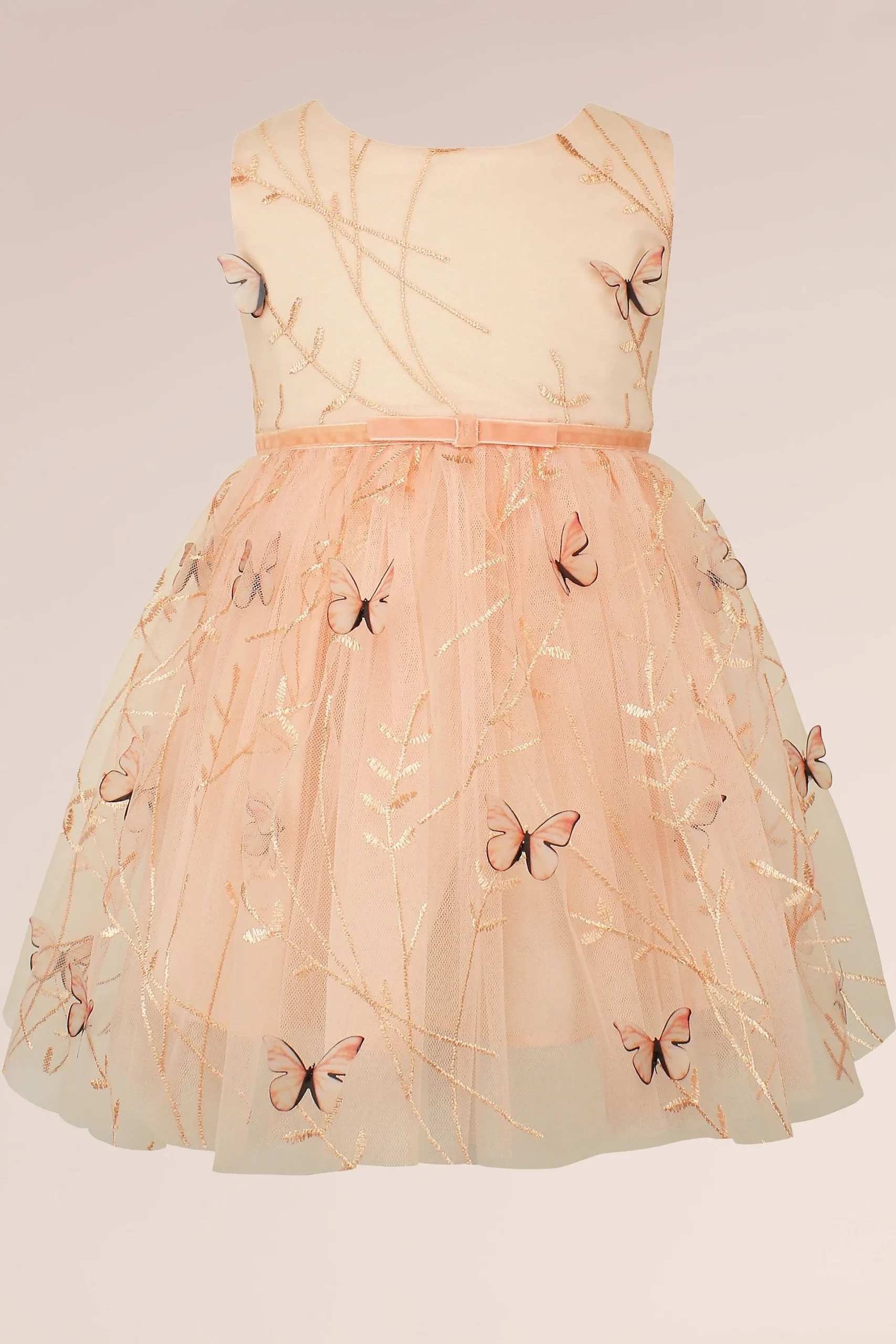 3D Butterfly Tulle Flower Girl Dress