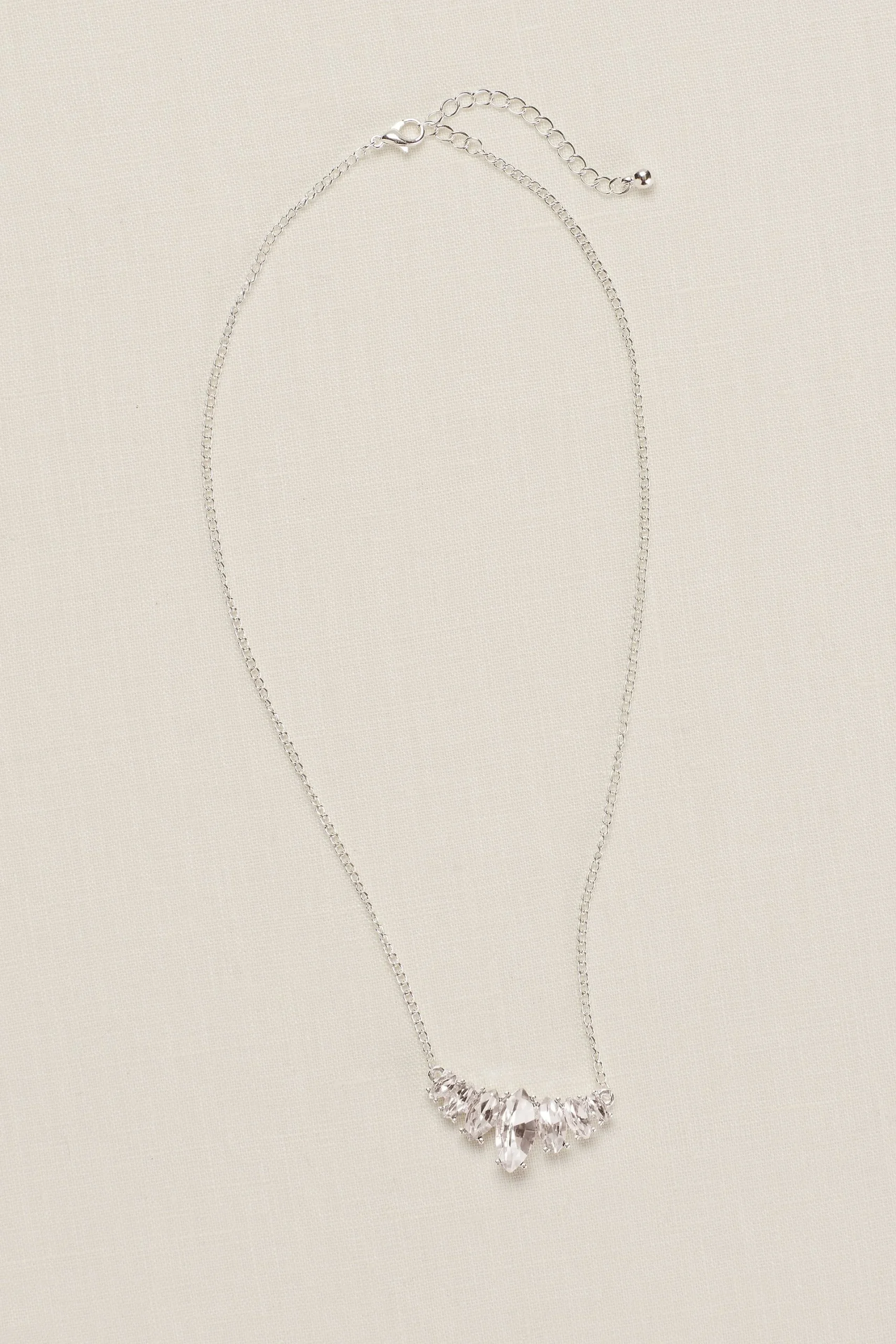 7 Faceted Stone Pendant Necklace