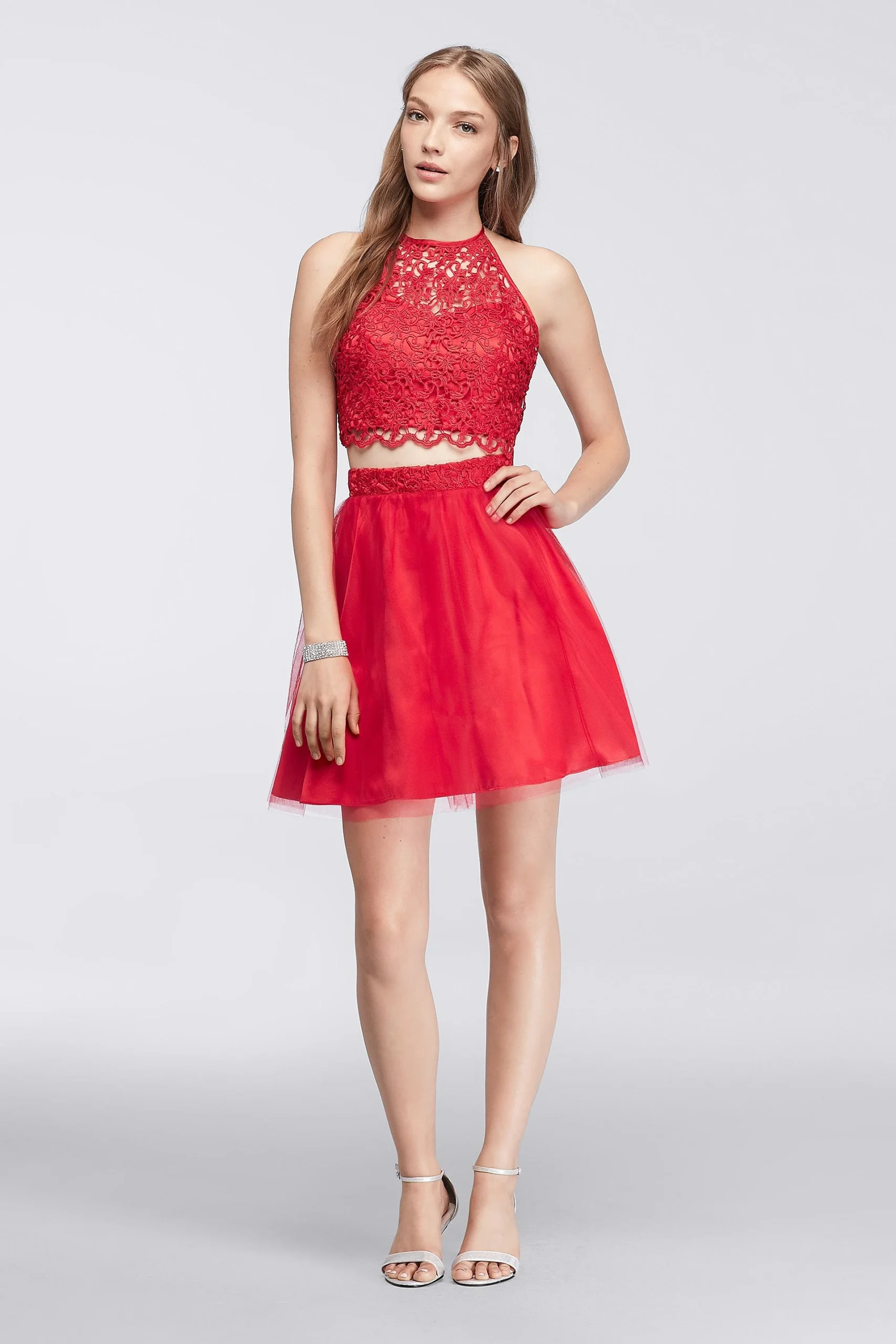 Homecoming Crop Top with Tulle Skirt