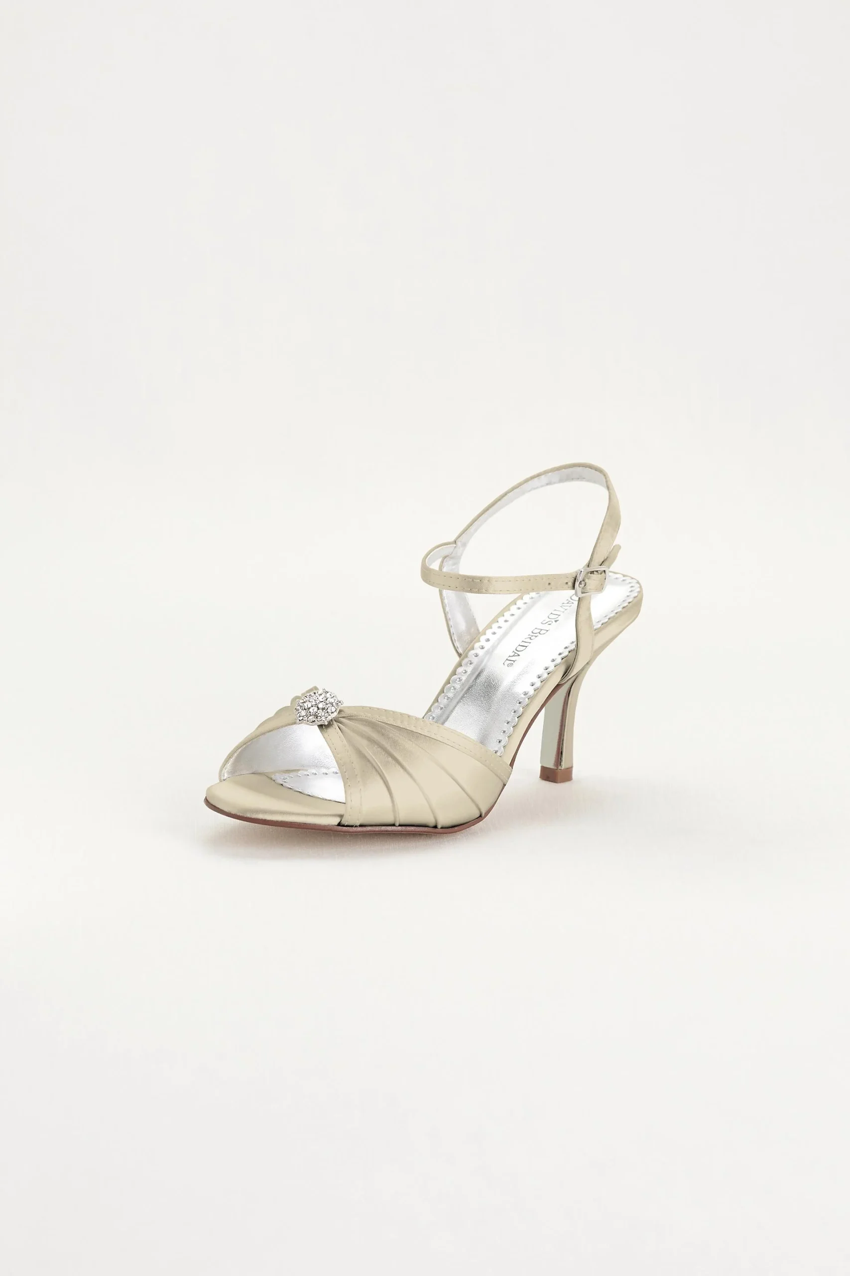 Satin Dyeable Pleated Sandal with Ornament