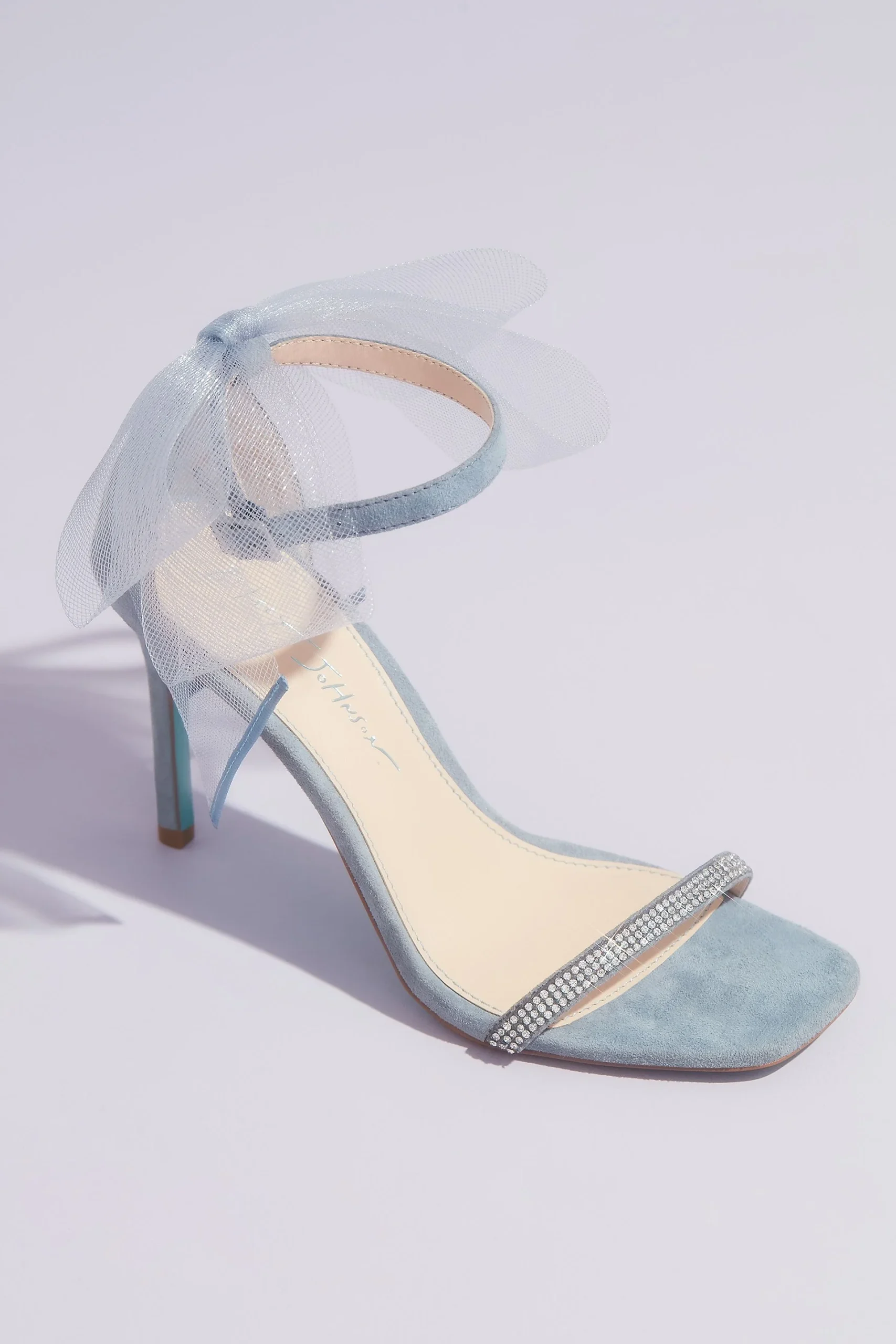 Tulle Bow High Heel Ankle Strap Sandals