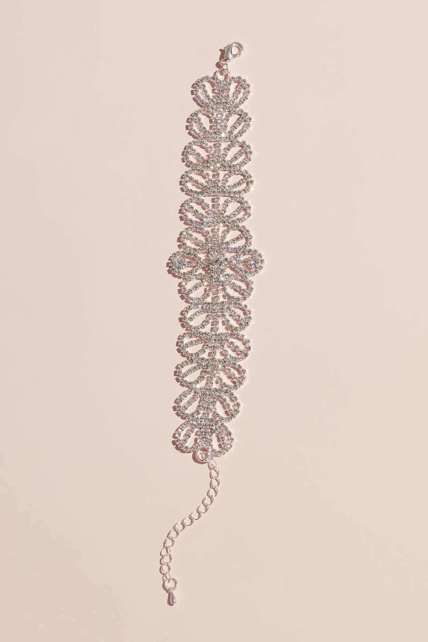 Allover Petals Crystal Floral Bracelet