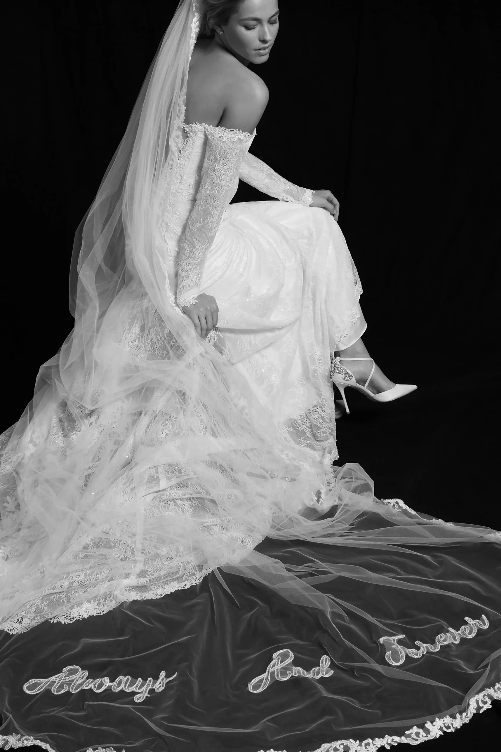 Always and Forever Applique Cathedral Veil