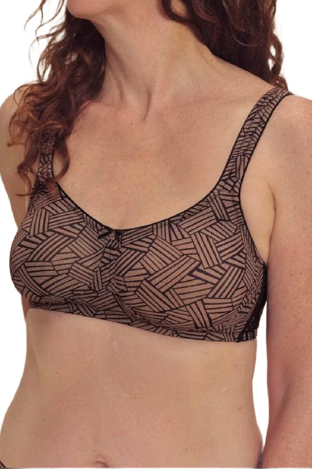 Amoena Brooke Wire-Free Bra, Black/café (45126)