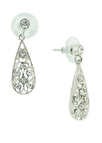 Amore Elongated Teardrop Bridal Earrings