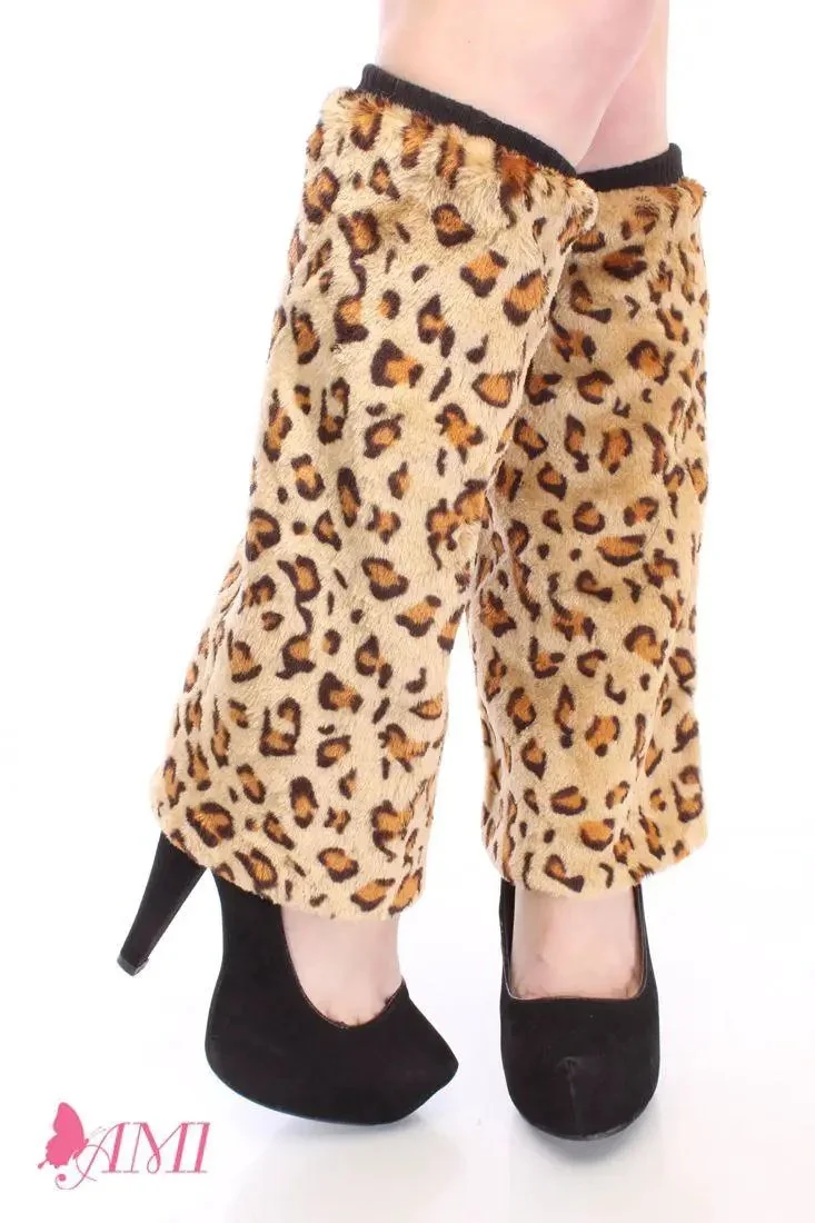 Animal Print Mid-Calf Leg Warmers
