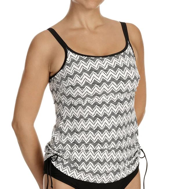 Anita Aluna Wave Malaika Adjustable Length Tankini (8865-1) - Black/White