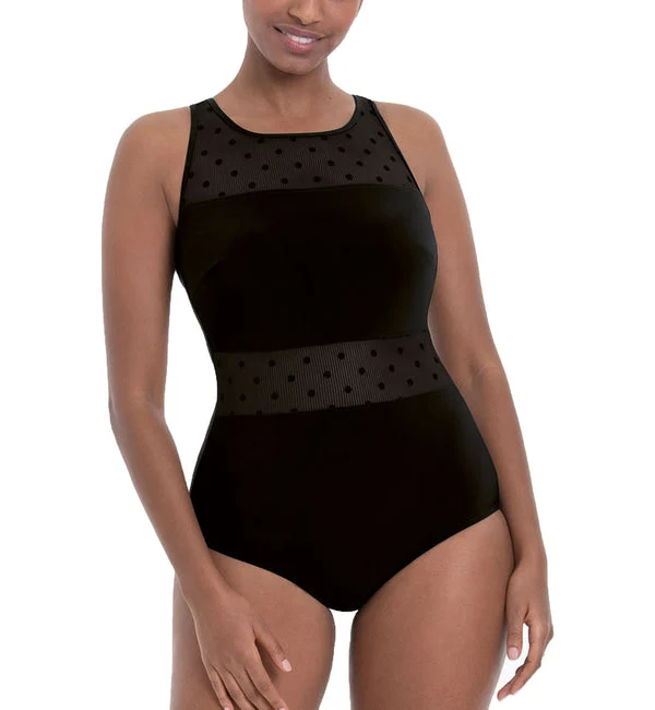 Anita Care Summer Dot Vera High Neck One Piece Swimsuit (6224) - Black