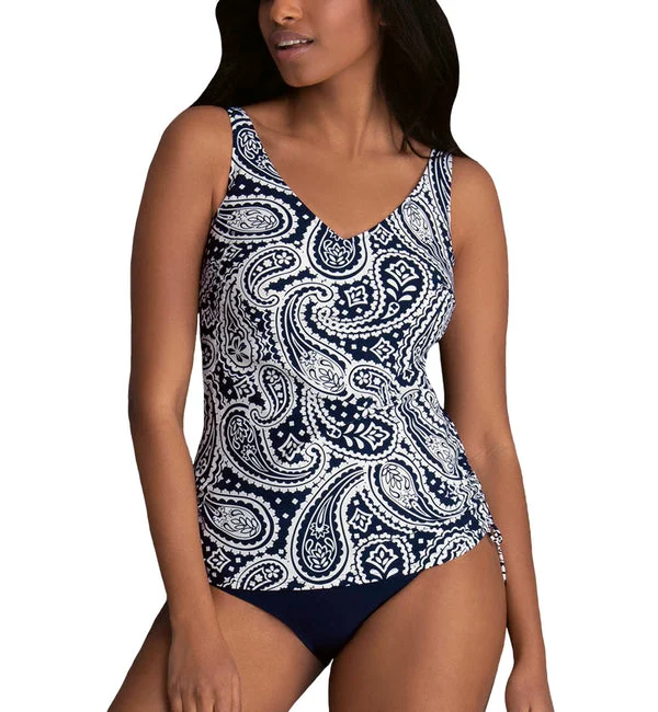 Anita Paisley Passion Illy Adjustable Side Tankini (8470) - Dark Blue