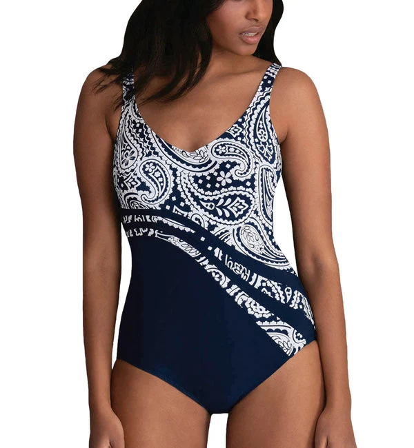 Anita Paisley Passion Luella Slimming One Piece Swimsuit (7370) - Dark Blue