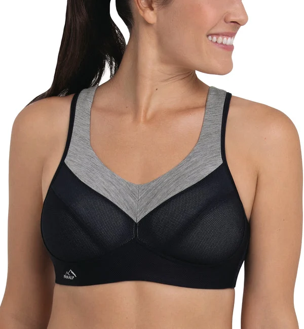 Anita PanAlp Wool Firm Support Softcup Sports Bra (5555) - Black/Melange
