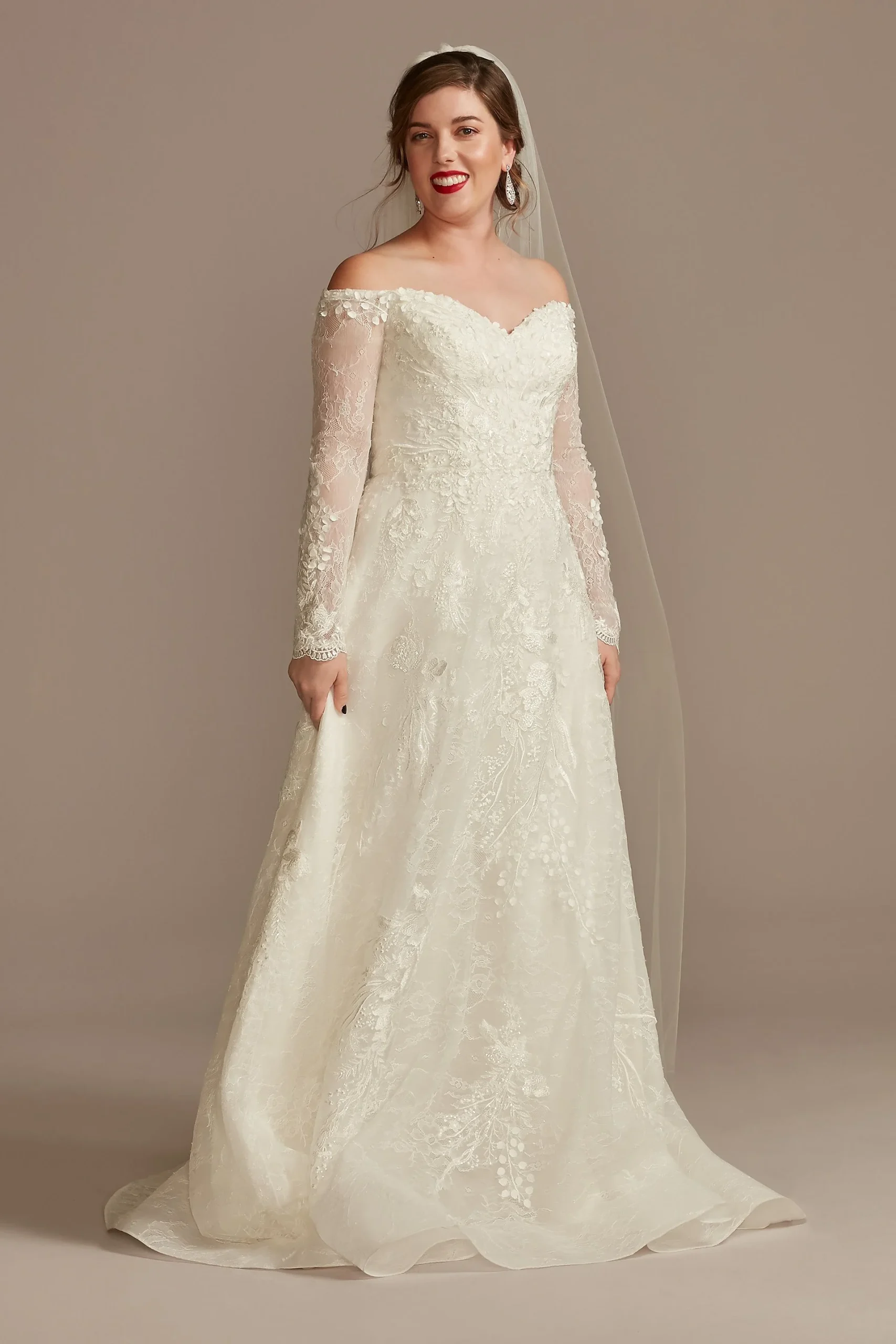 Applique Lace Off the Shoulder Wedding Dress
