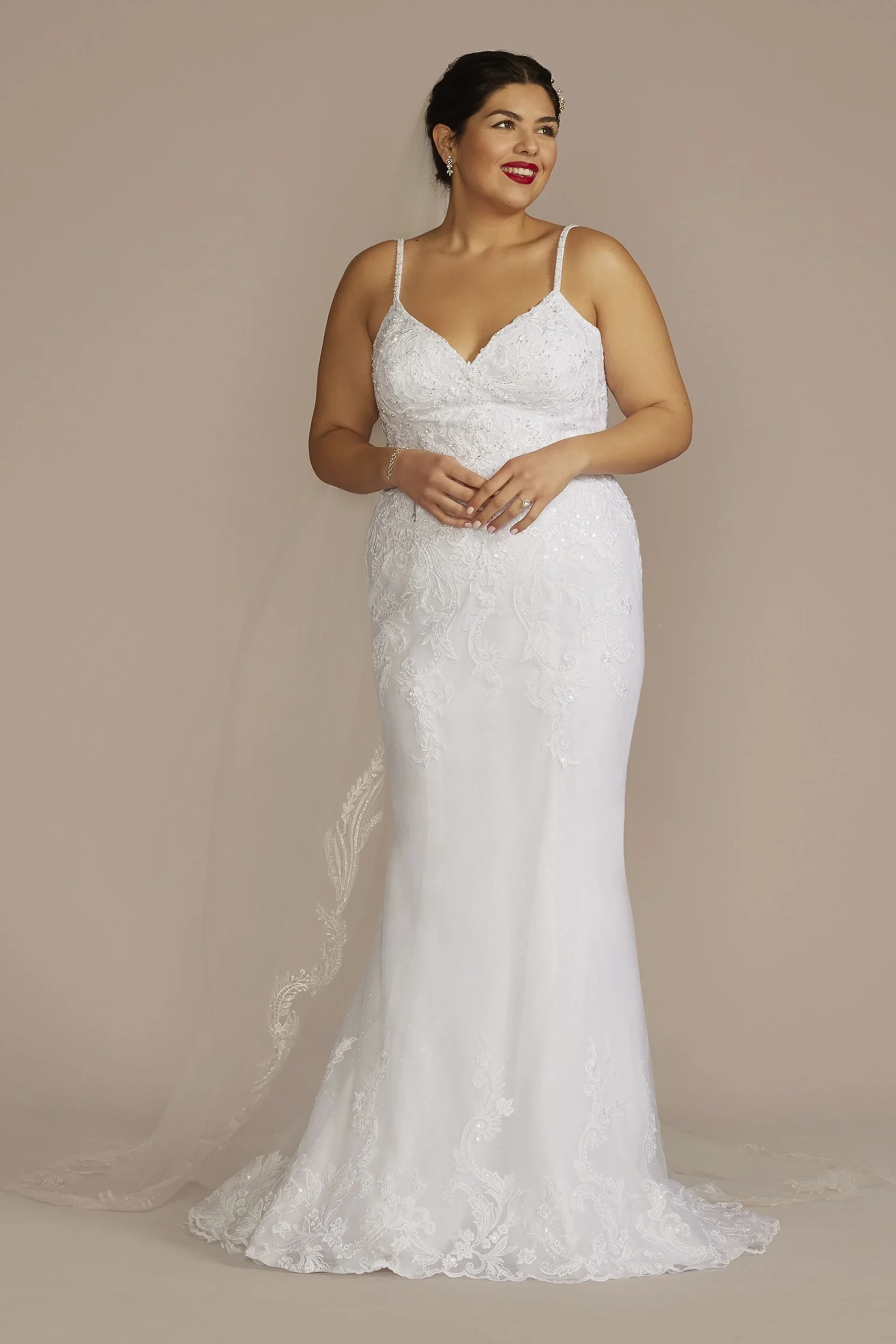 Appliqued Lace-Up Wedding Dress
