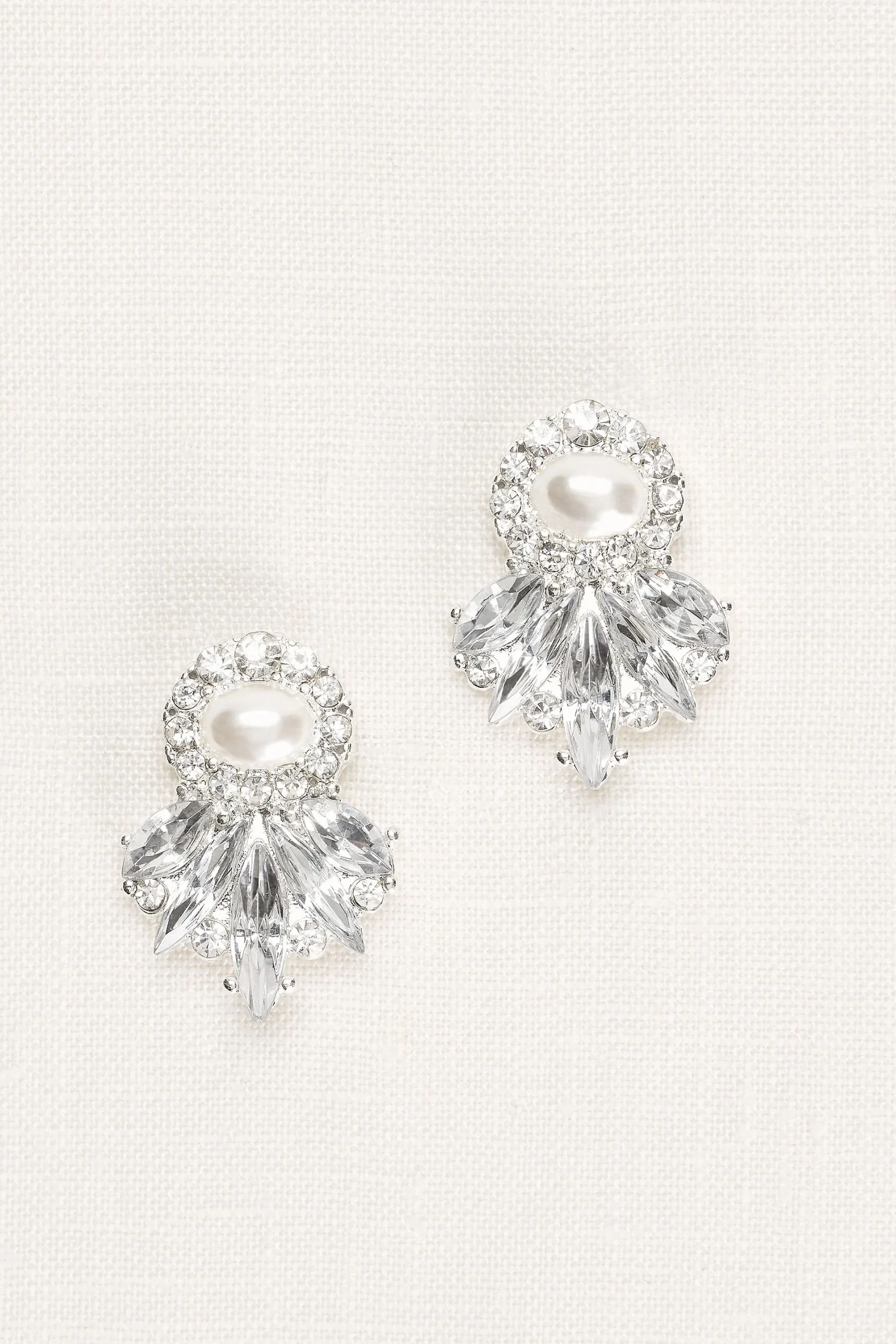 Art Deco Crystal and Pearl Earrings