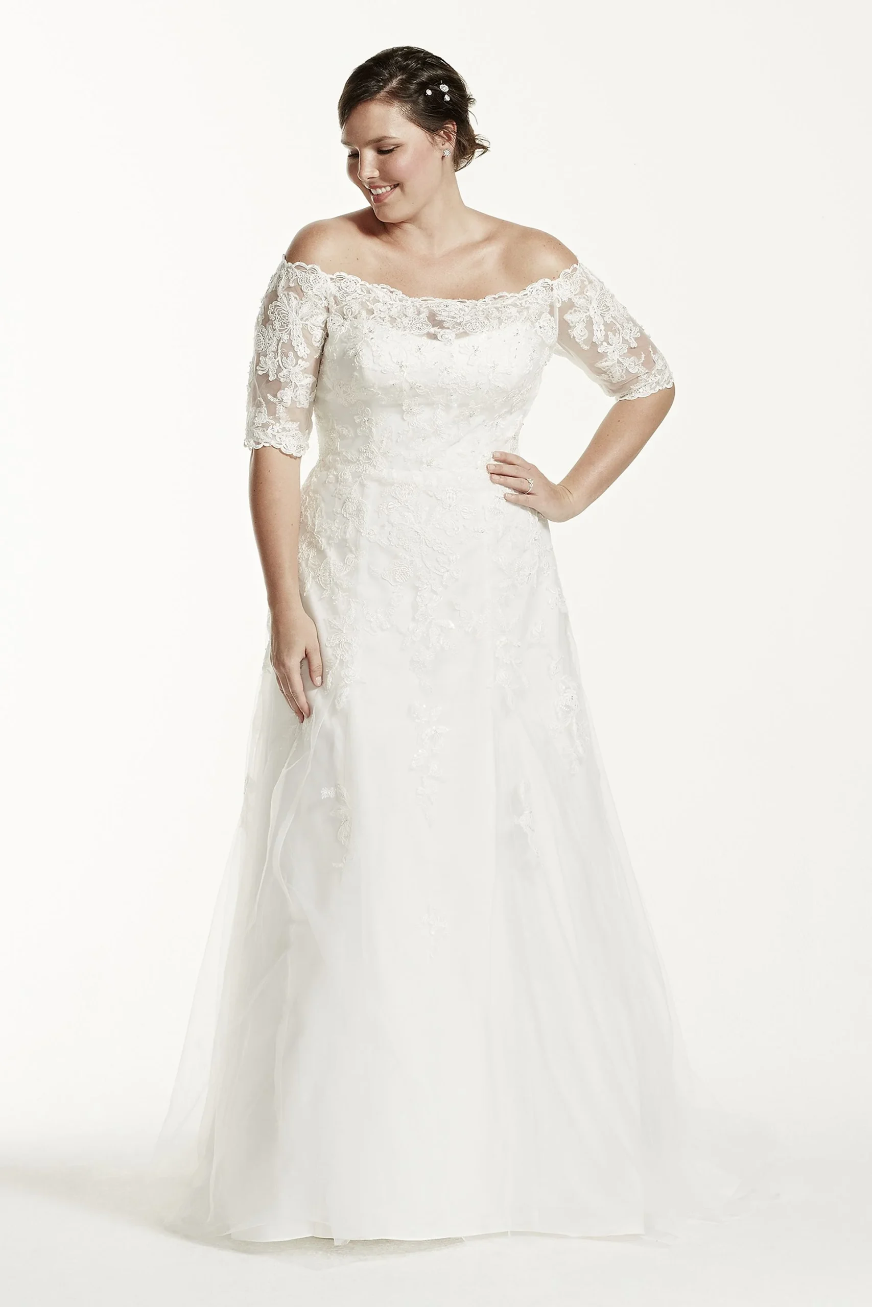 As-Is 3/4 SleevePlus Size Wedding Dress