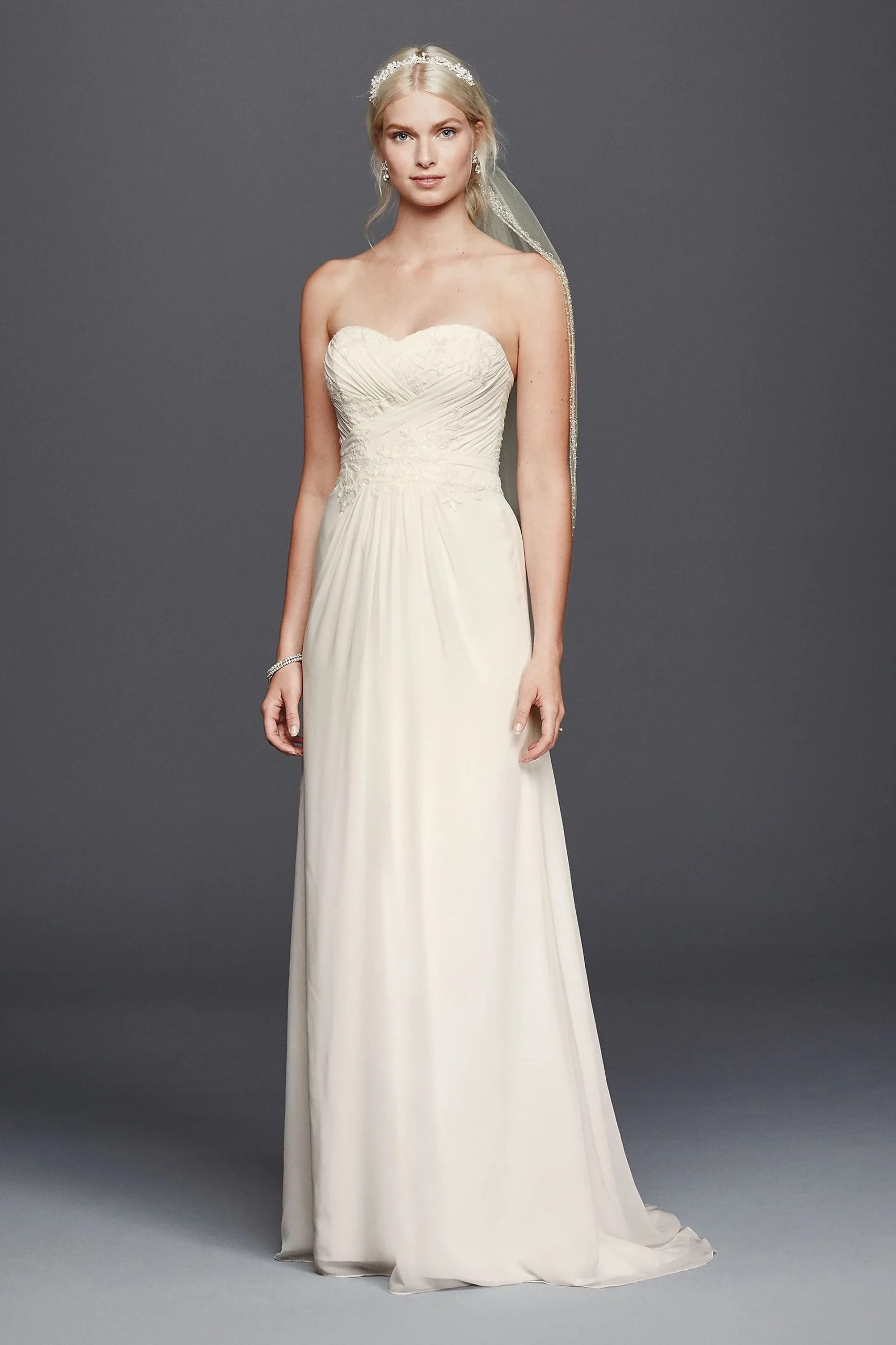 As-Is Chiffon Lace Sweetheart Wedding Dress