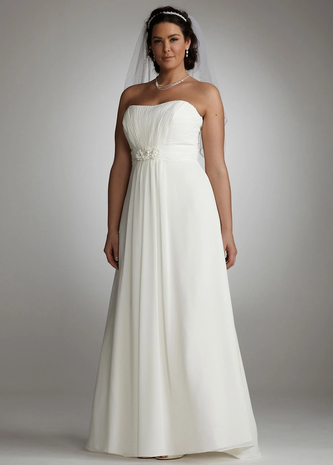 As-Is Chiffon Soft Gown with Side Drape