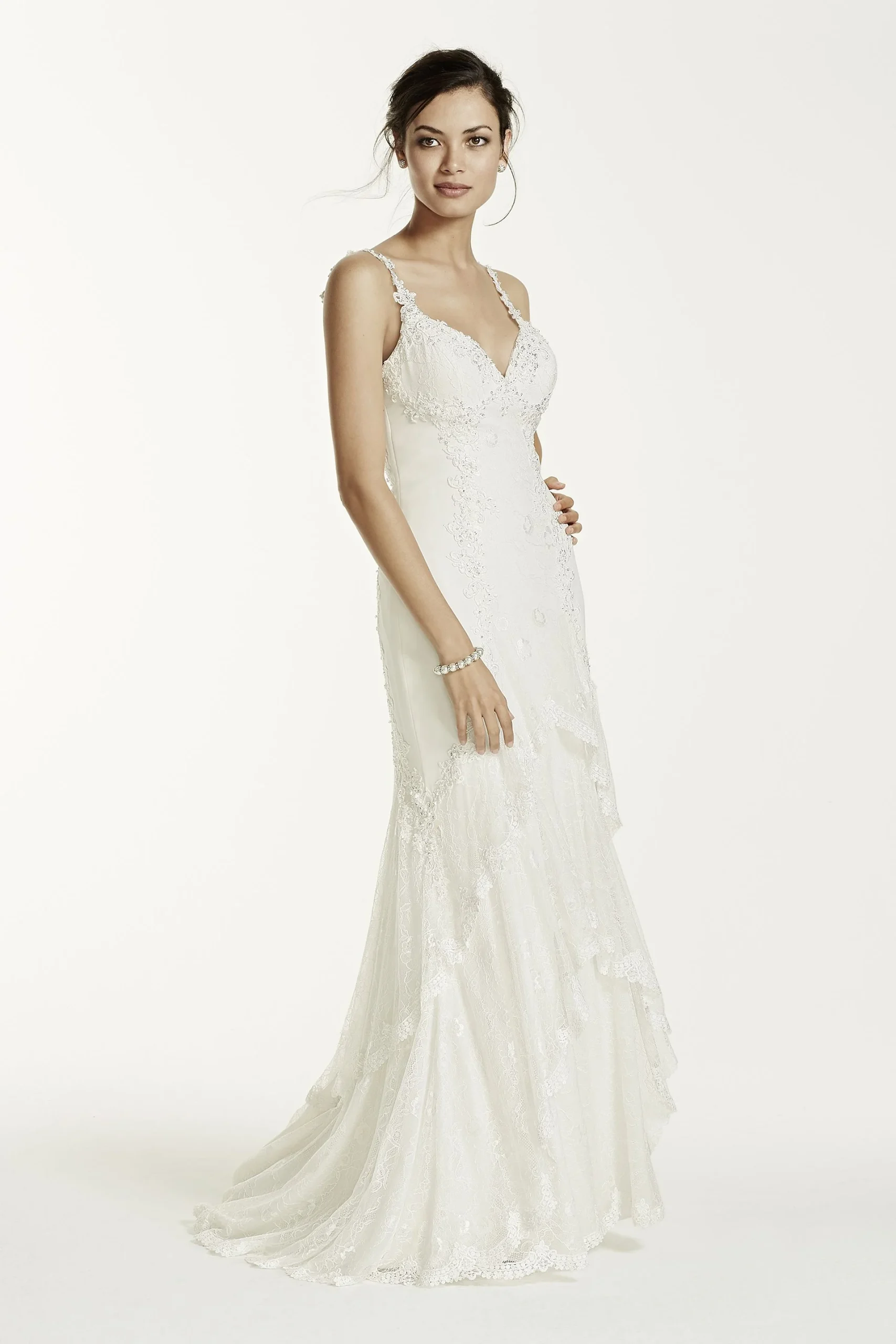 As-Is Chiffon Tank Sheath Gown with Illusion Back