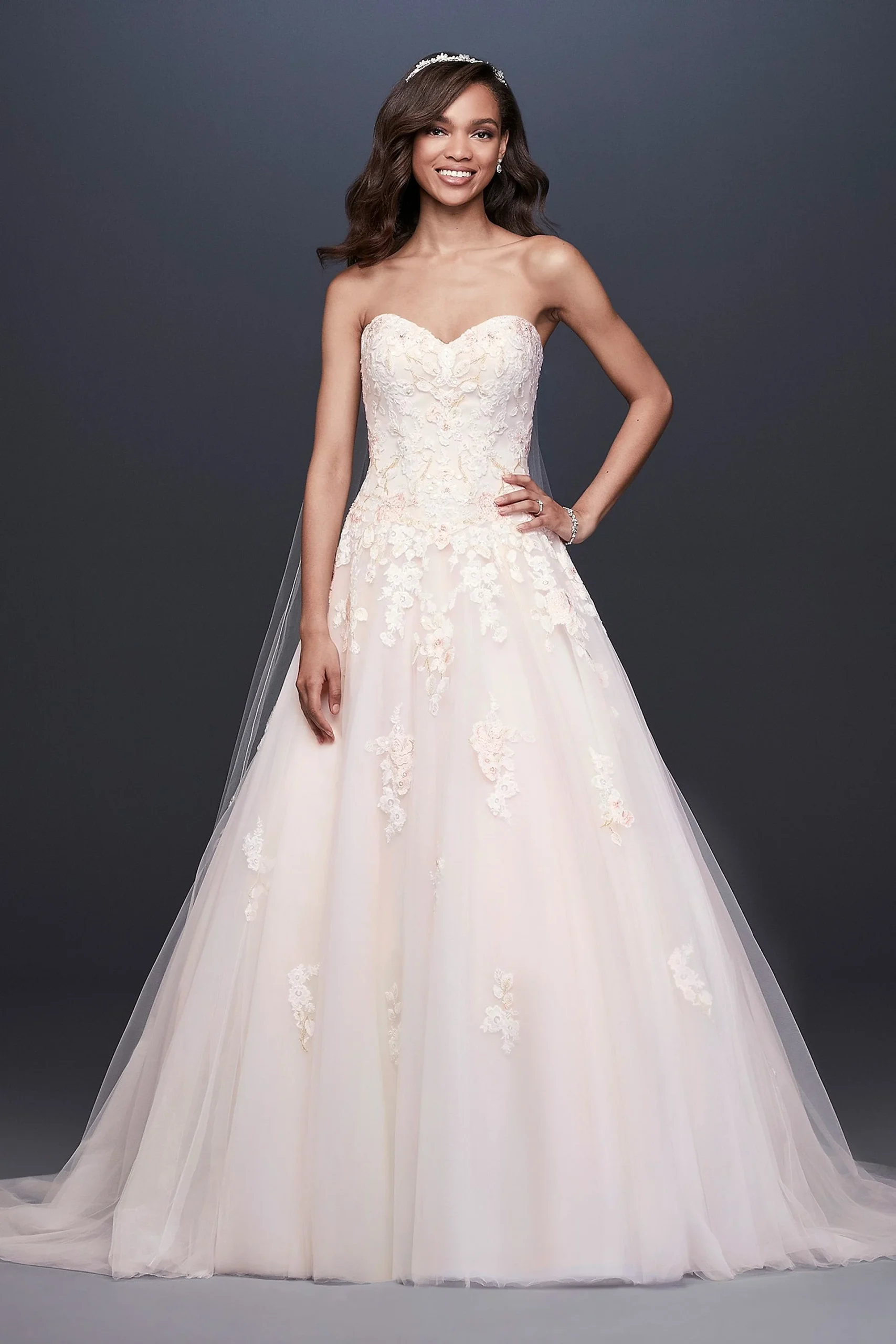 As-Is Embroidered Applique Ball Gown Wedding Dress