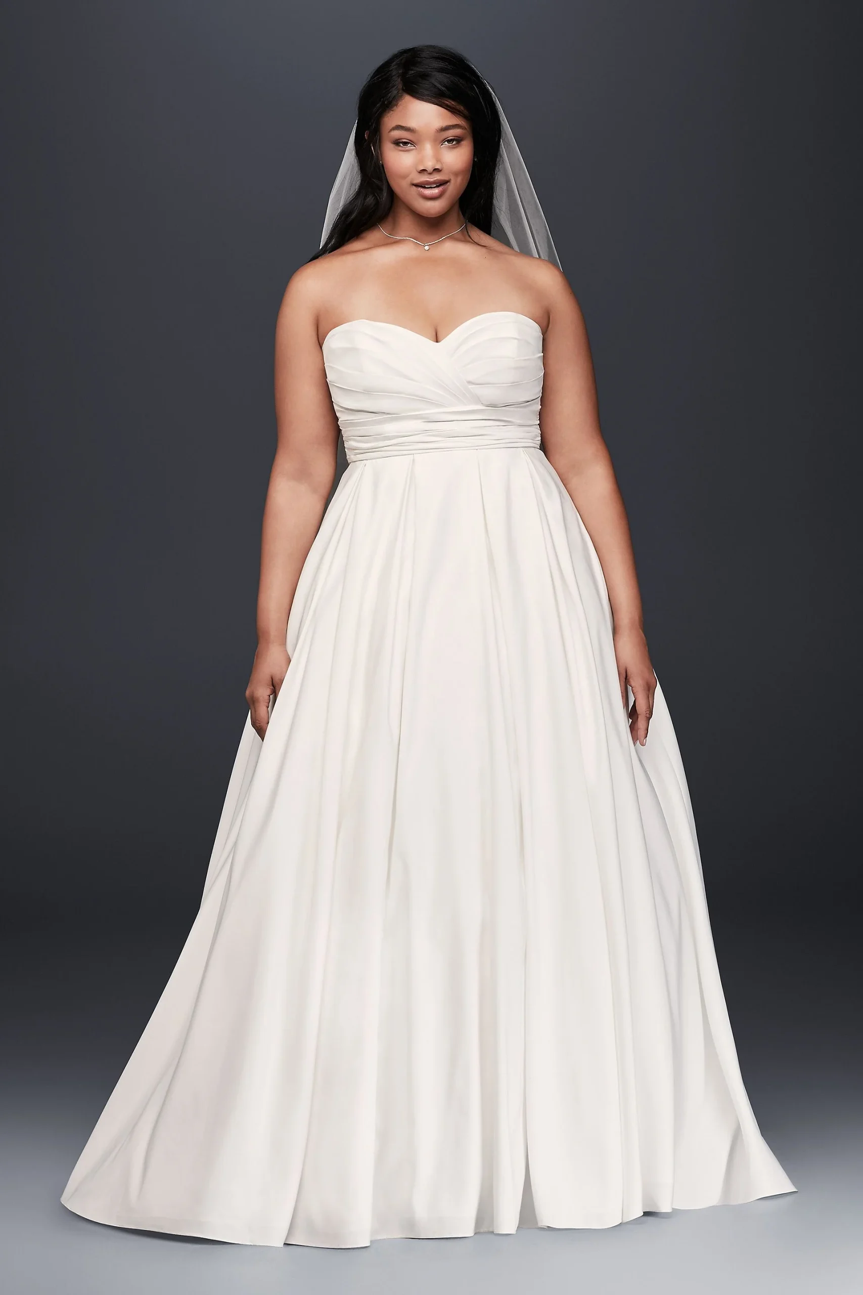 As-Is Faille Empire Waist Plus Size Wedding Dress
