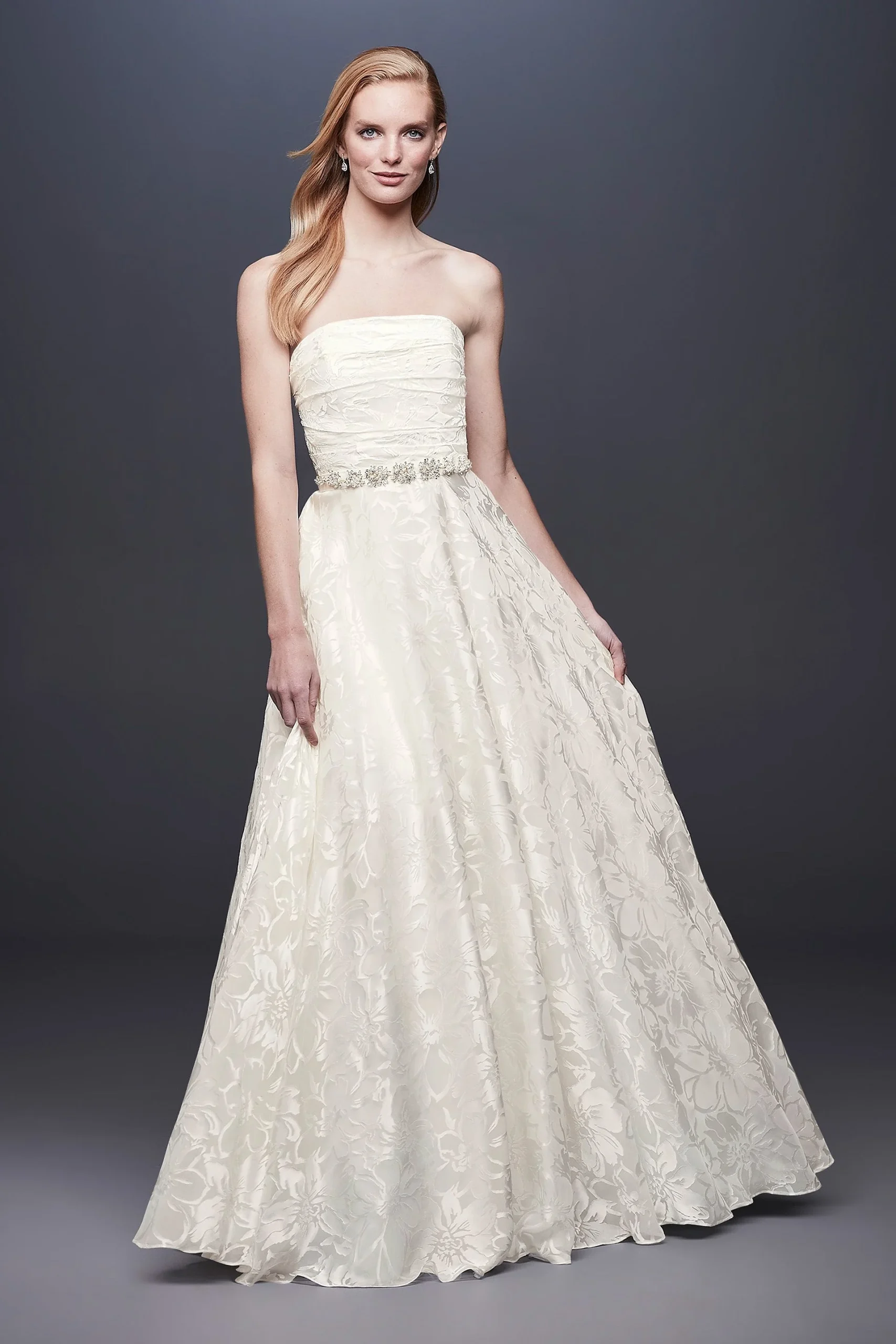 As-Is Floral Printed Organza A-line Wedding Dress