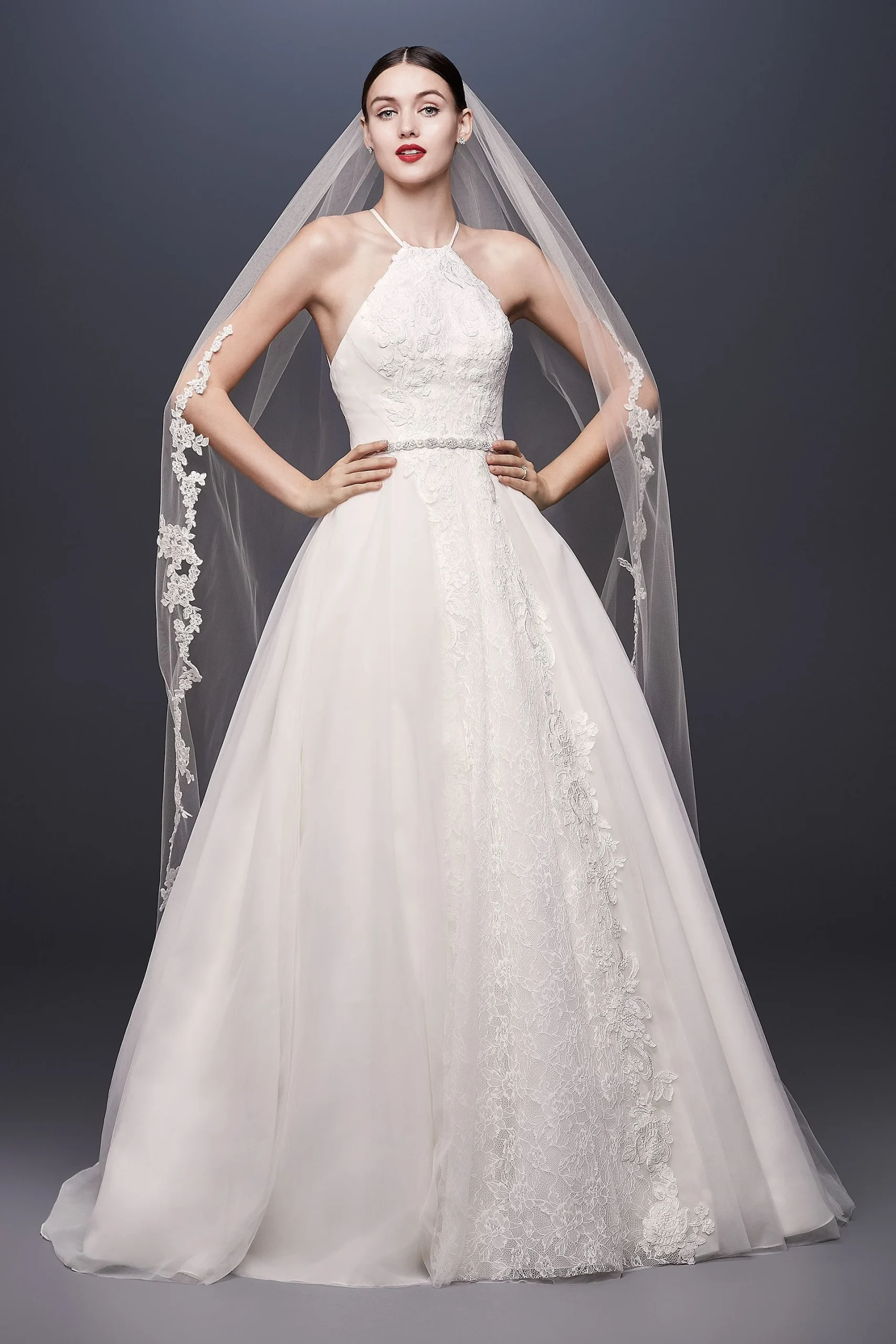 As-Is Halter-Tie Tulle Ball Gown Wedding Dress