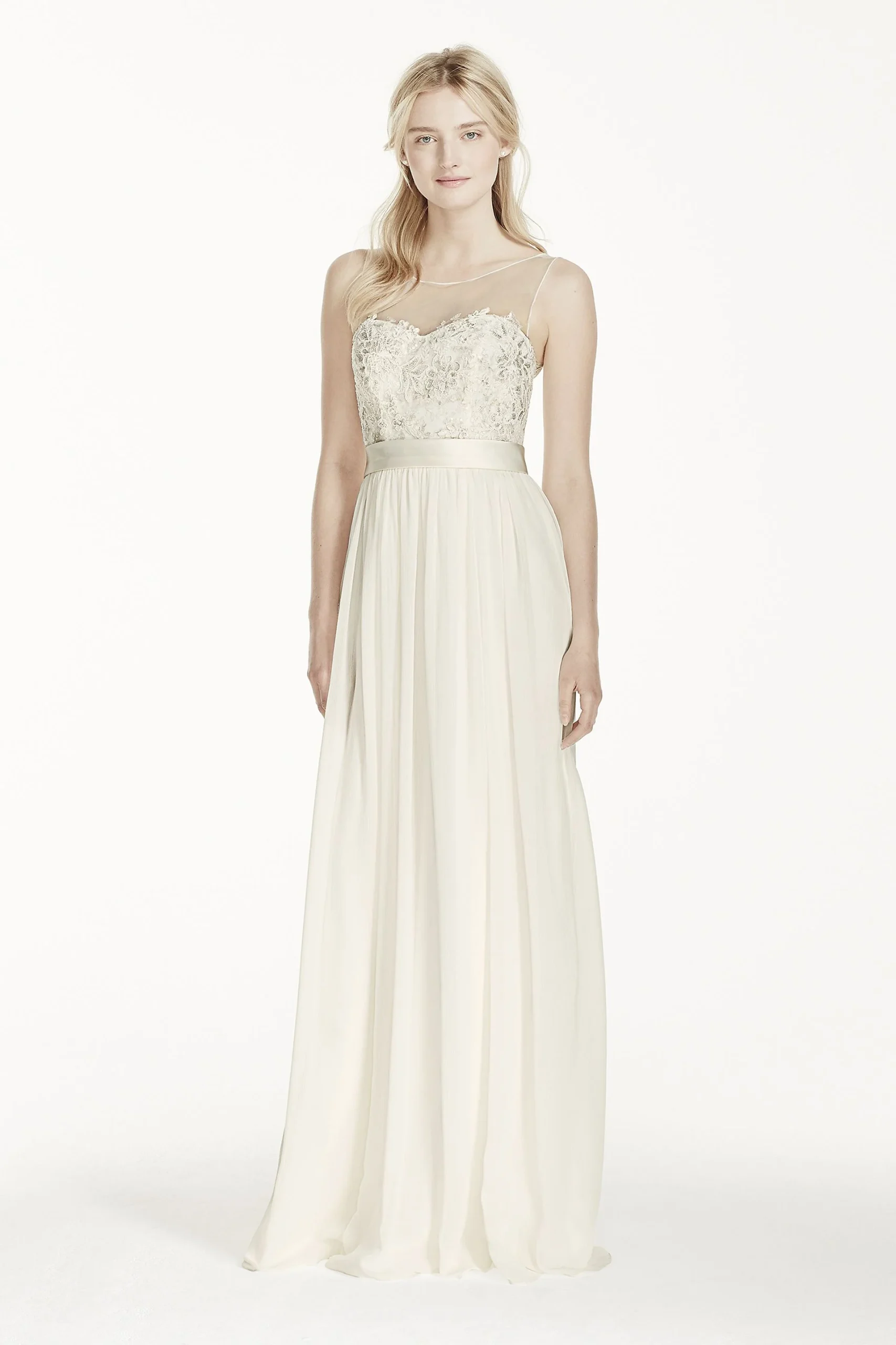 As-Is Illusion Tank Chiffon Wedding Dress