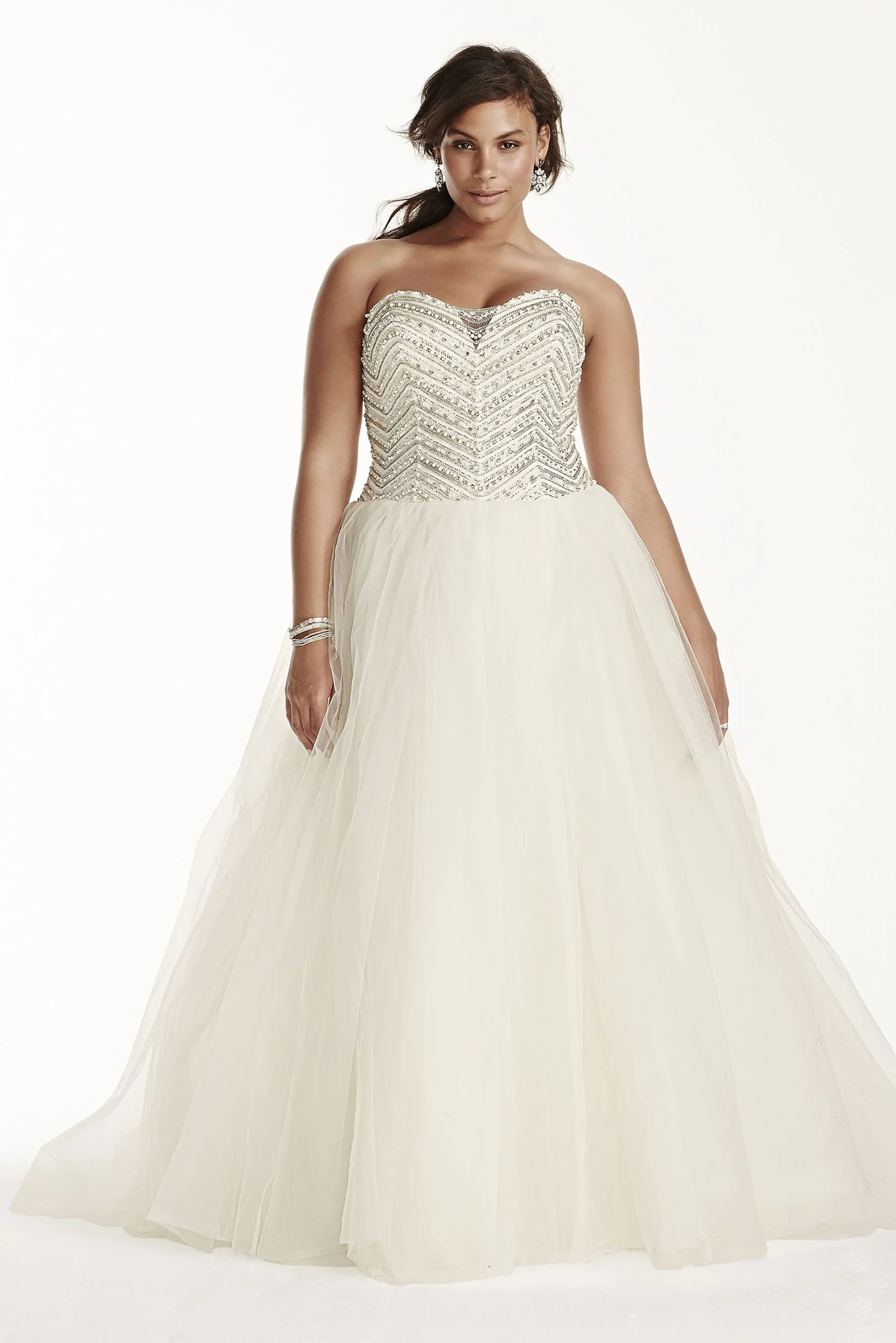 As-Is Jewel Crystal Plus Size Wedding Dress