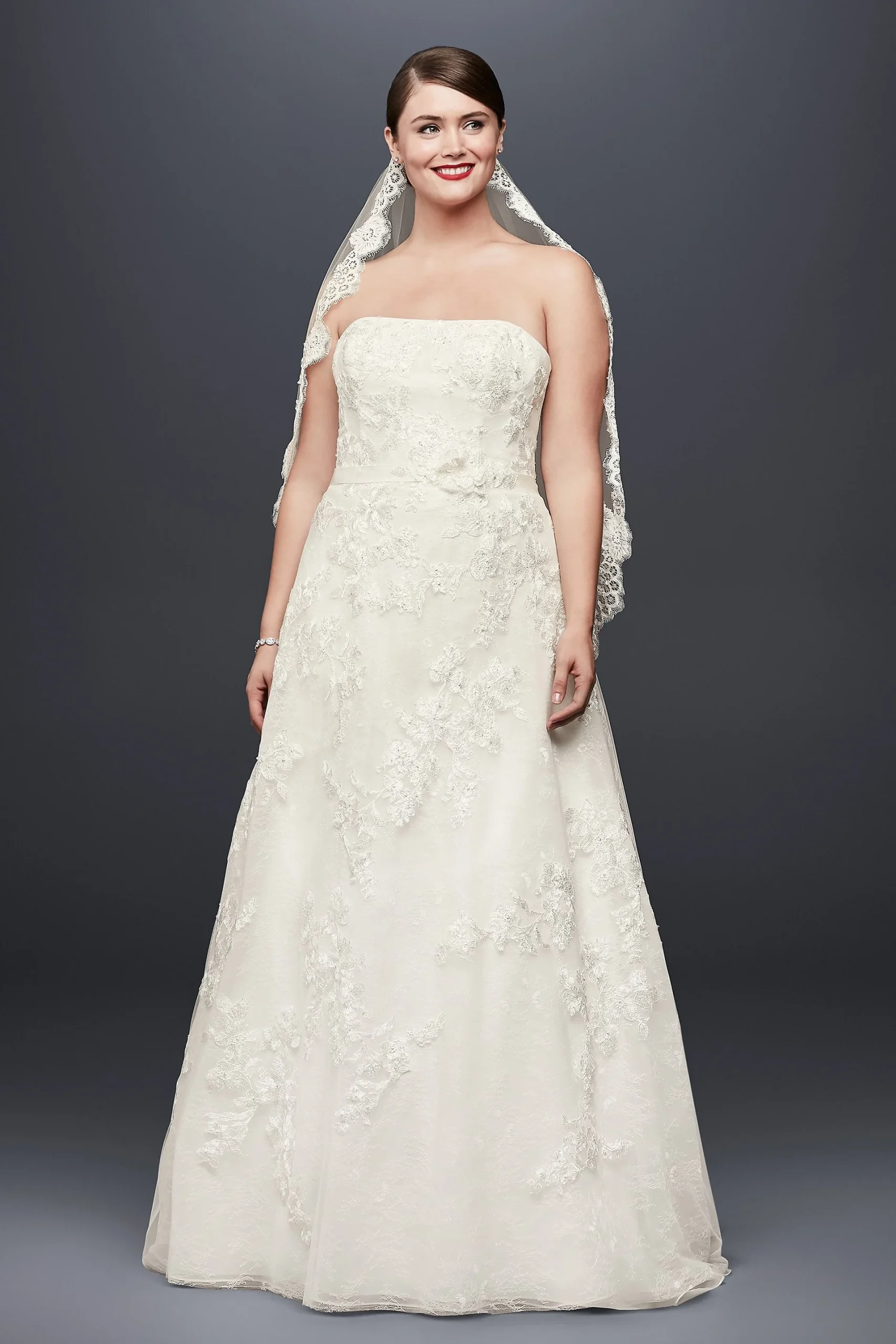 As-Is Lace Appliqued Plus Size Wedding Dress