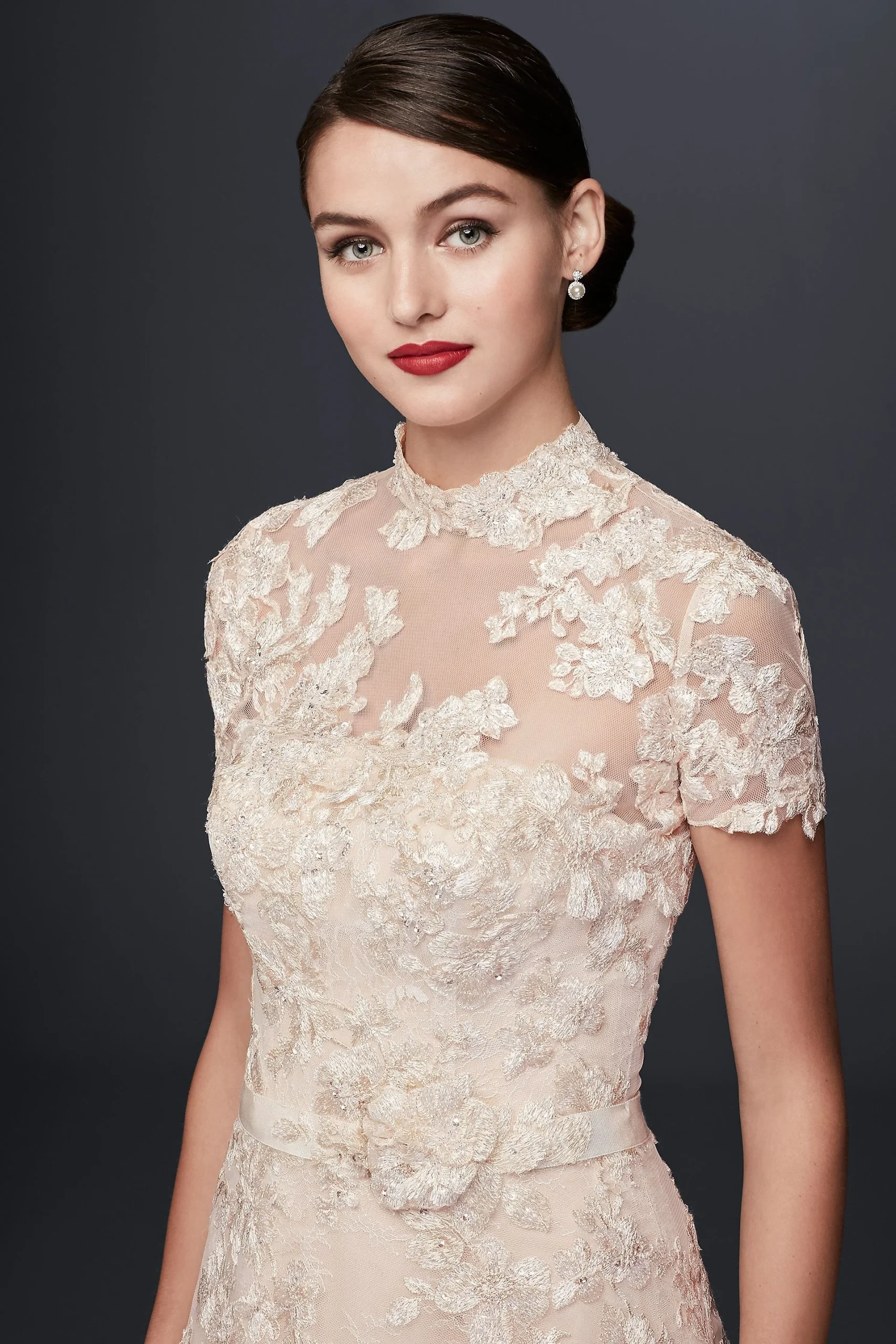 As-Is Lace Appliqued Wedding Dress and Topper