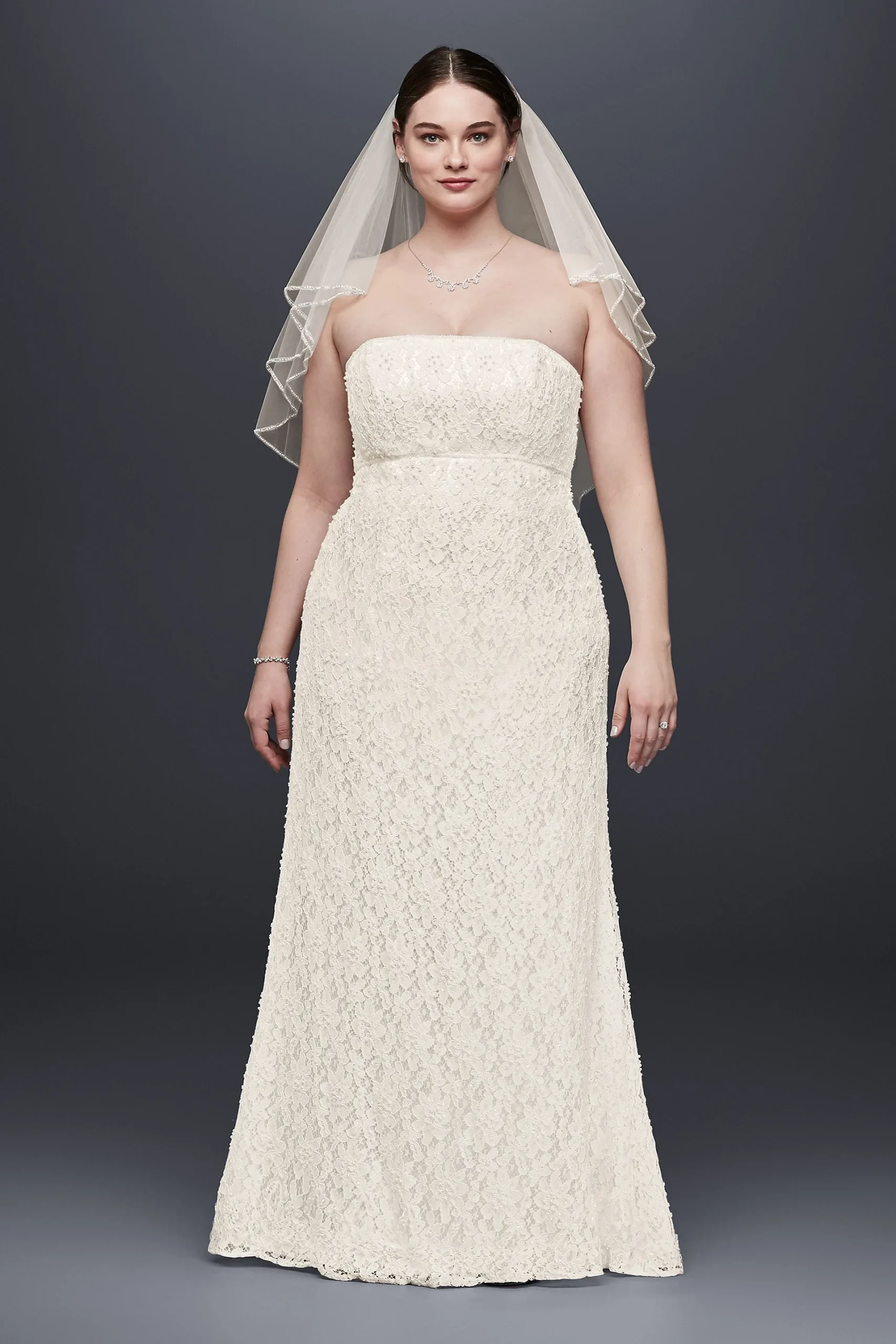As-Is Lace Empire WaistPlus Size Wedding Dress