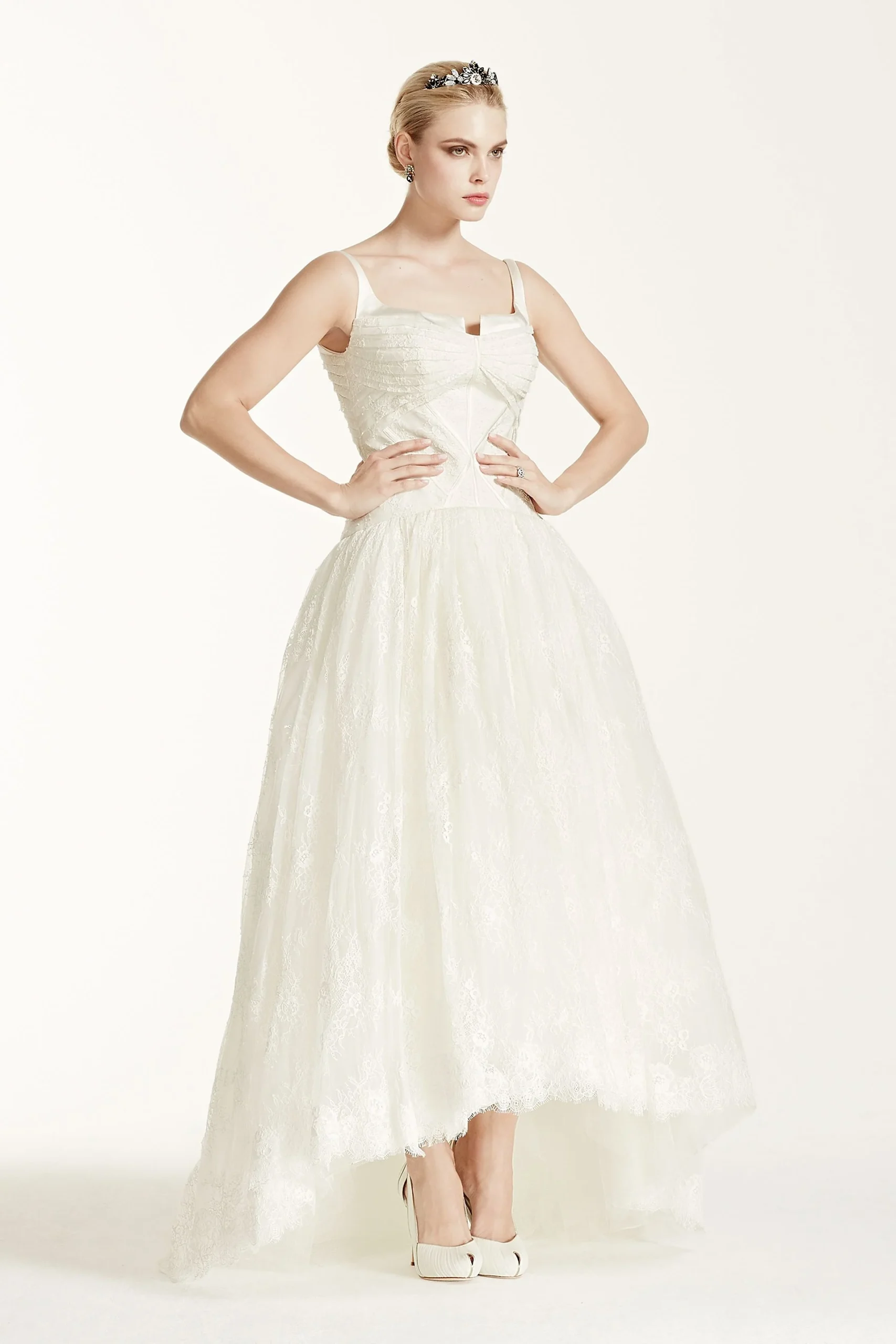 As-Is Lace High Low Tank Wedding D