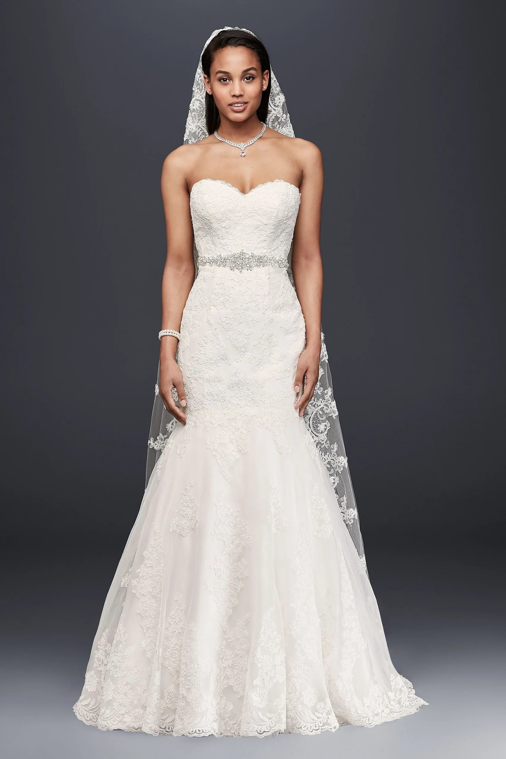 As-Is Lace Wedding Dress with Beading and Corset