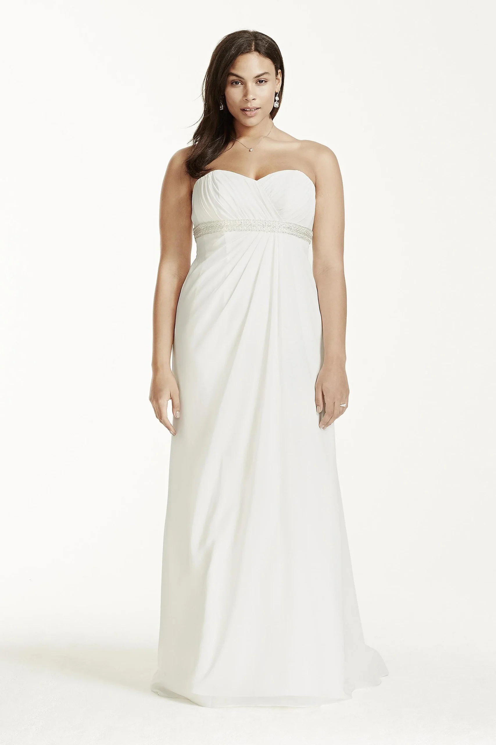 As-Is A-Line Plus Size Wedding Dress with Beading