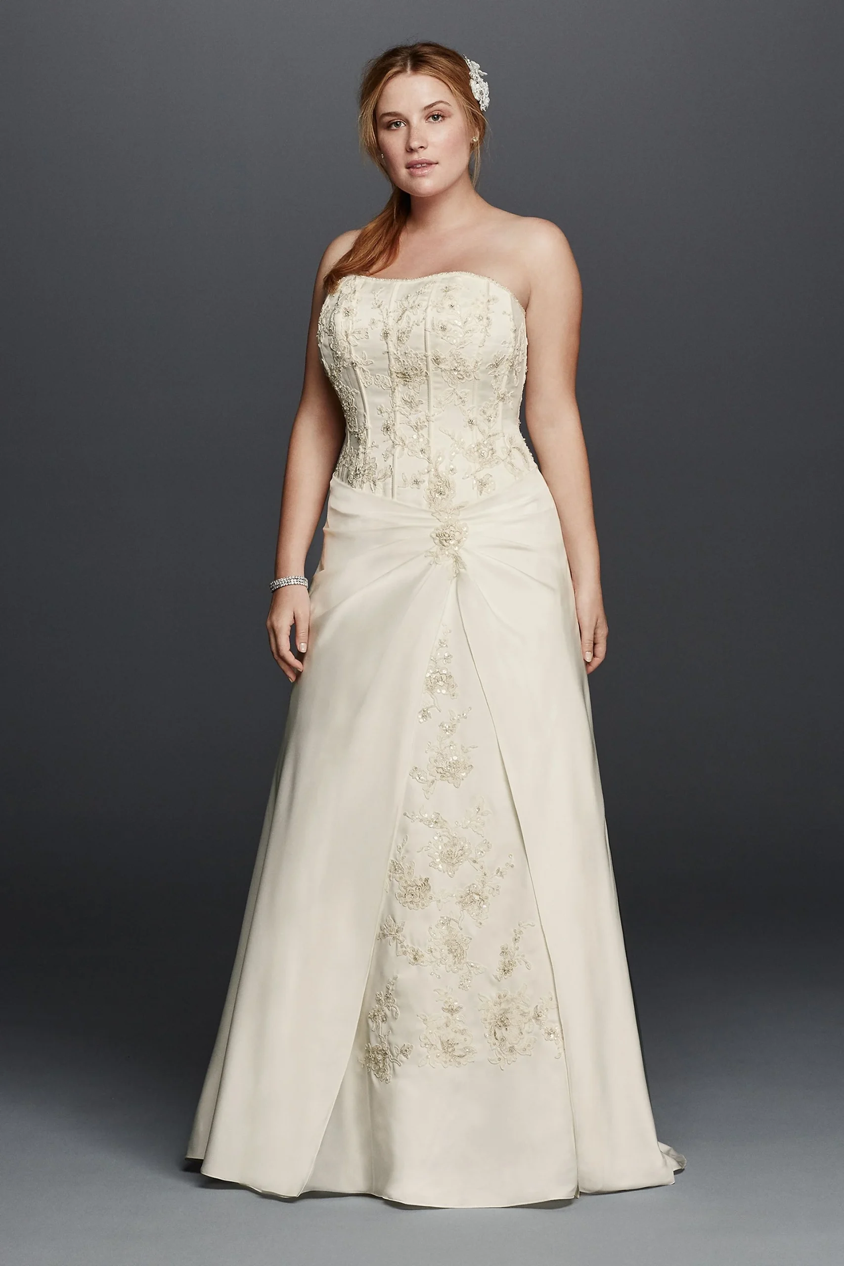 As-Is A-line Plus Size Wedding Dress with Corset