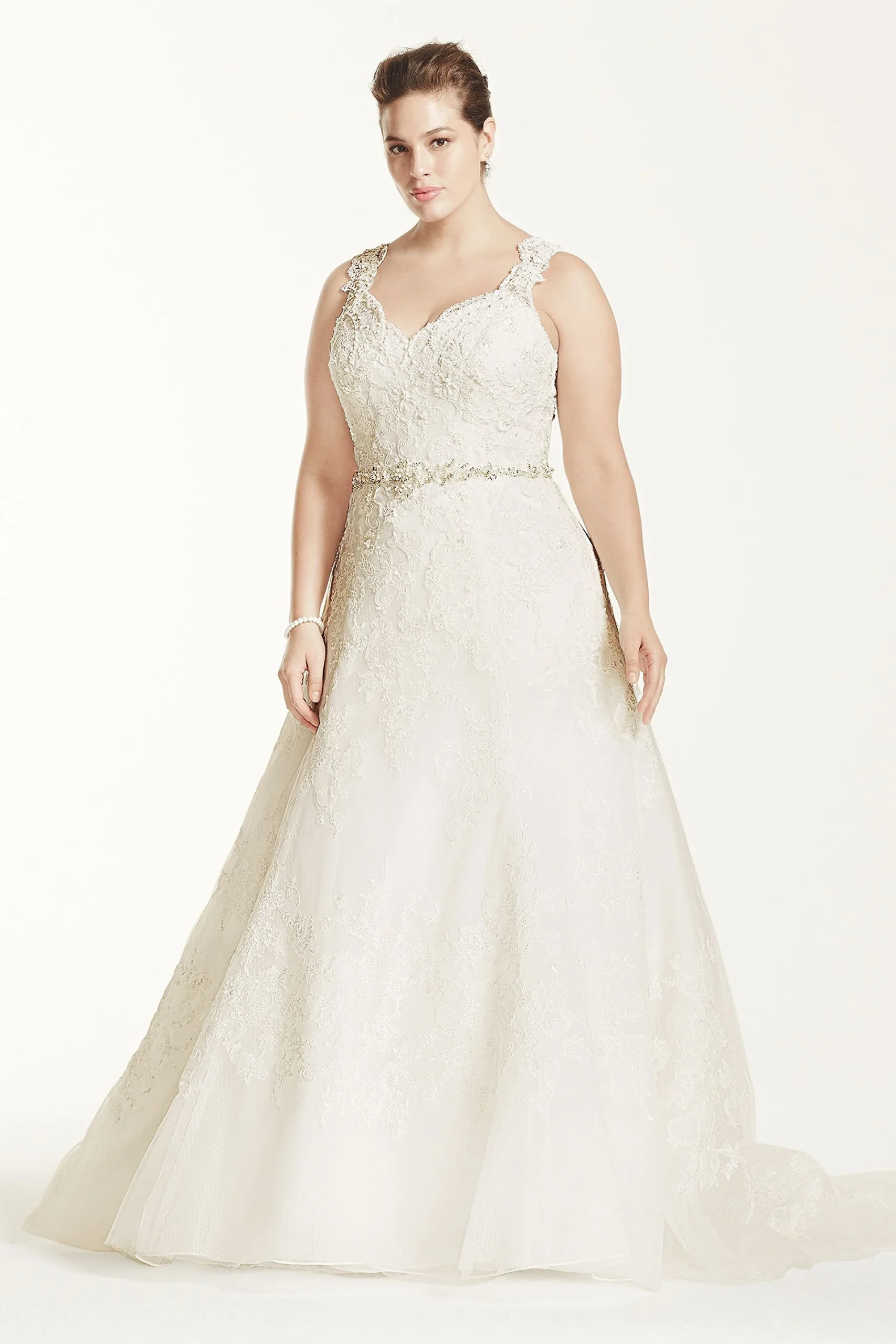 As-Is A-Line Wedding Dress with Beaded Lace