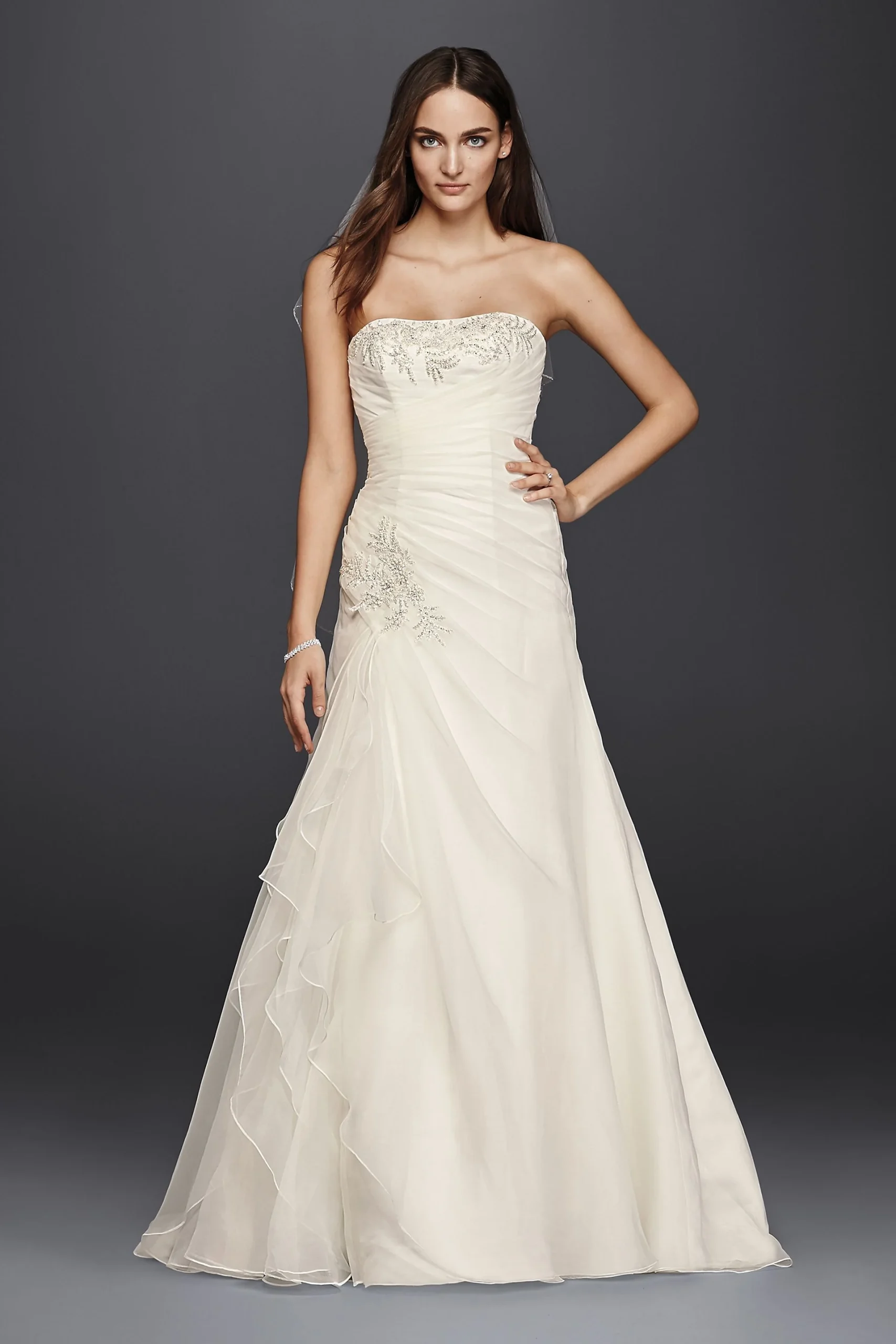 As-Is A-Line Wedding Dress with Pleated Draping