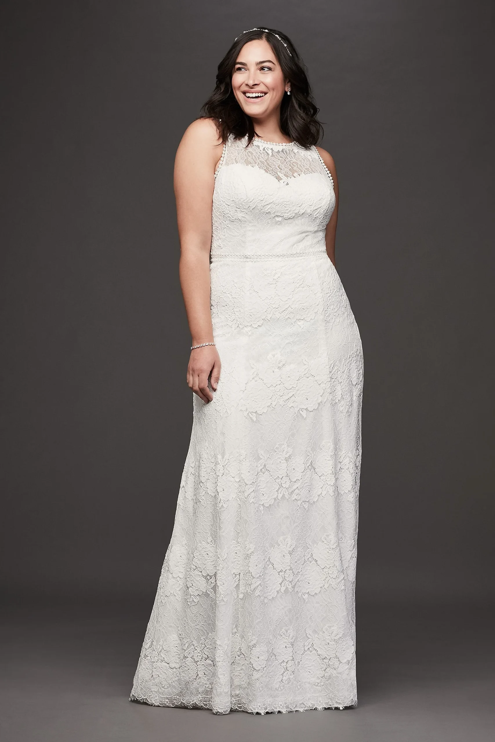 As-Is Open Back llusion Plus Size Wedding Dress