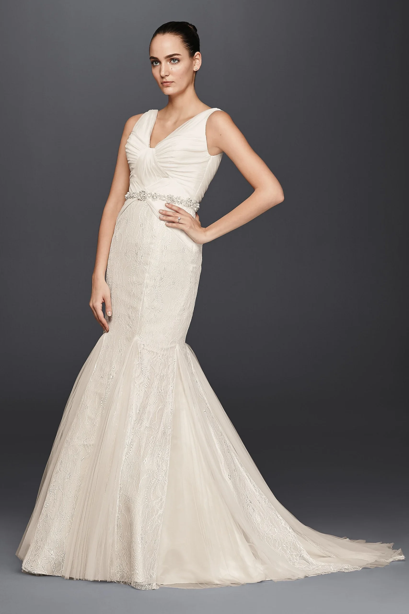 As-Is Pleated Mermaid Wedding Dres