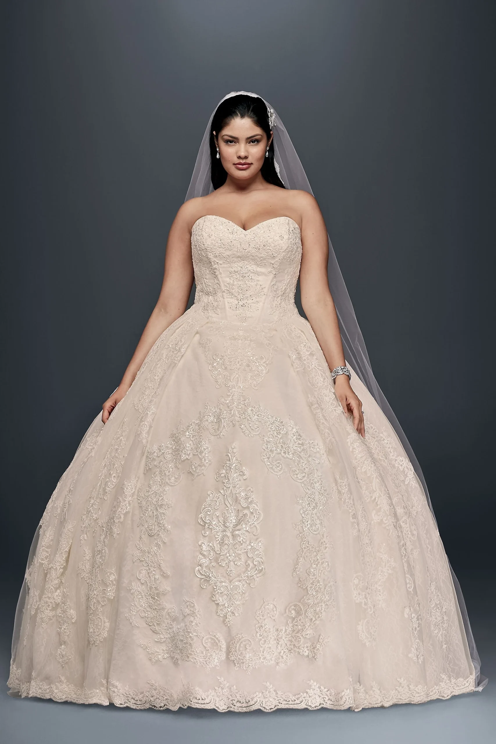 As-Is Plus Size Wedding Ball Gown with Lace