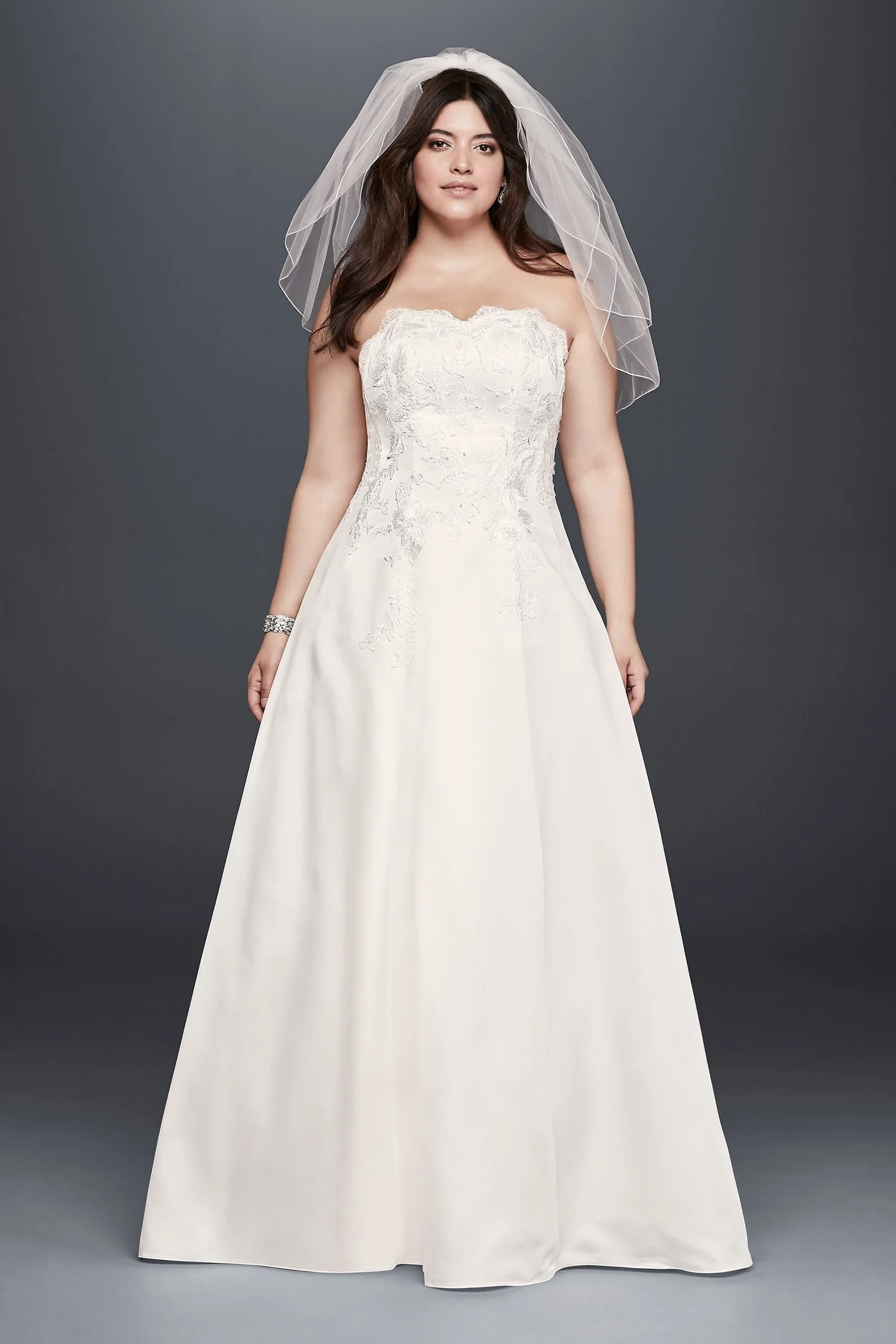 As-Is Satin A-Line Plus Size Wedding Dress