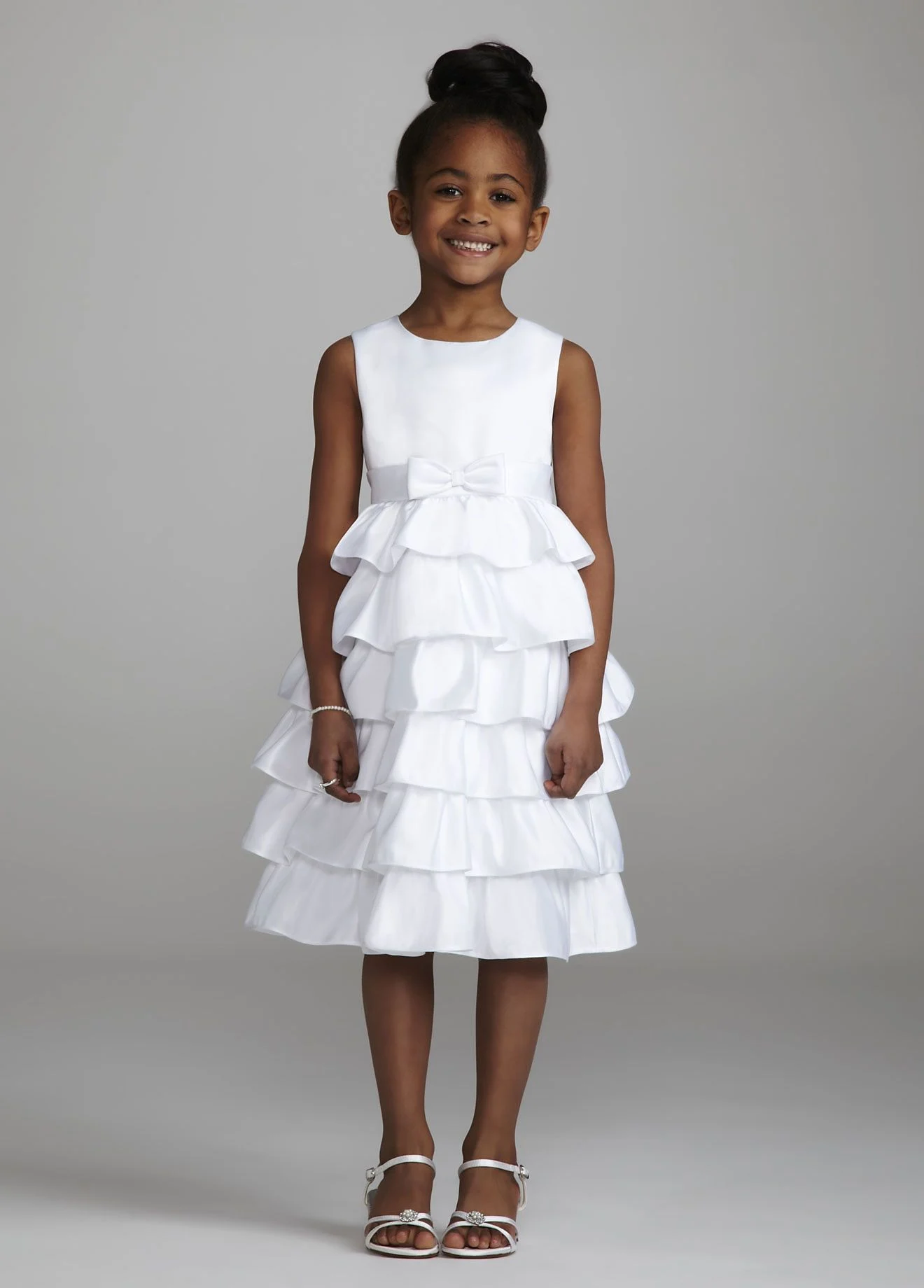As-Is Satin A-Line Tiered Tea Length Dress