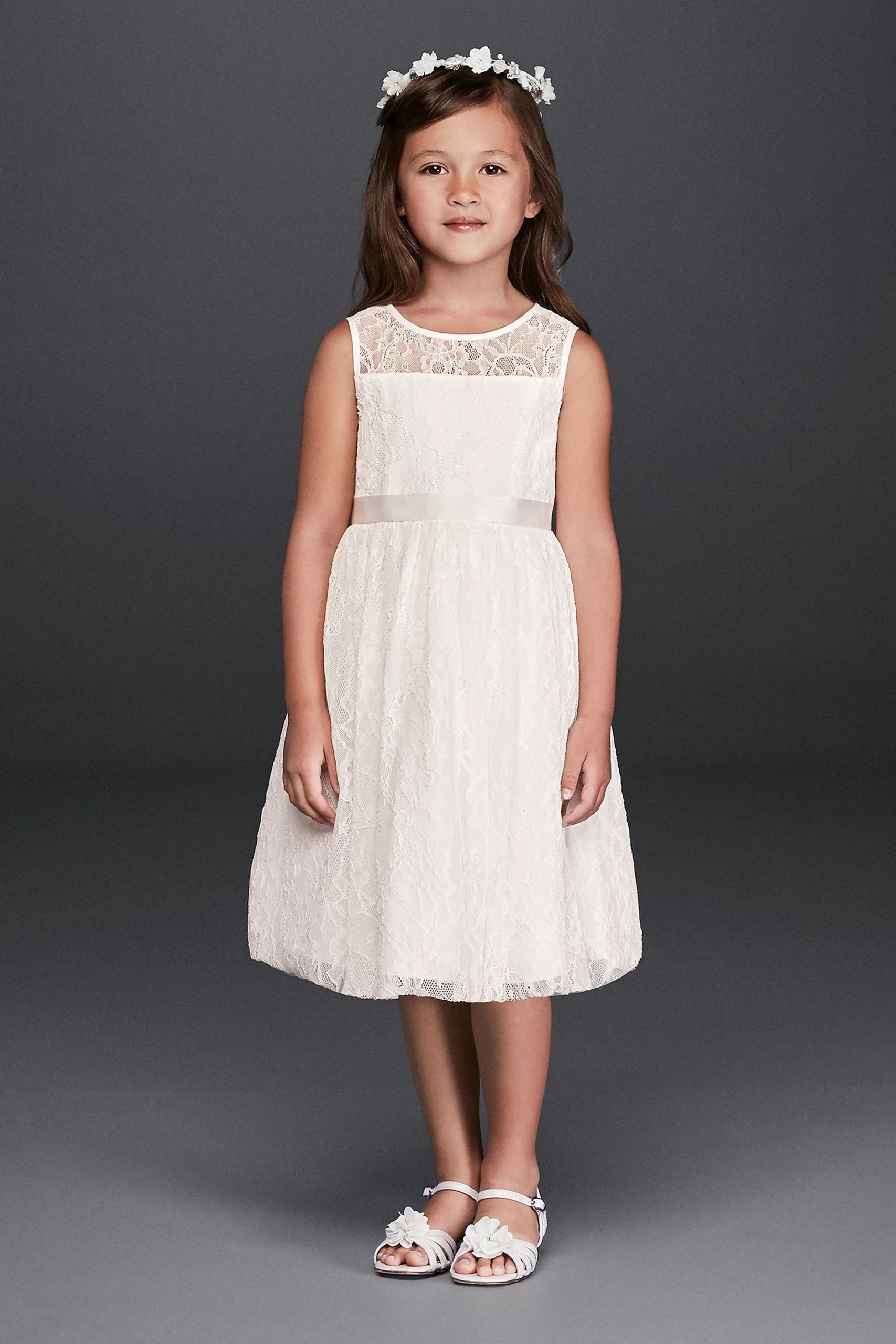 As-Is Sleeveless Knee Length Flower Girl Dress