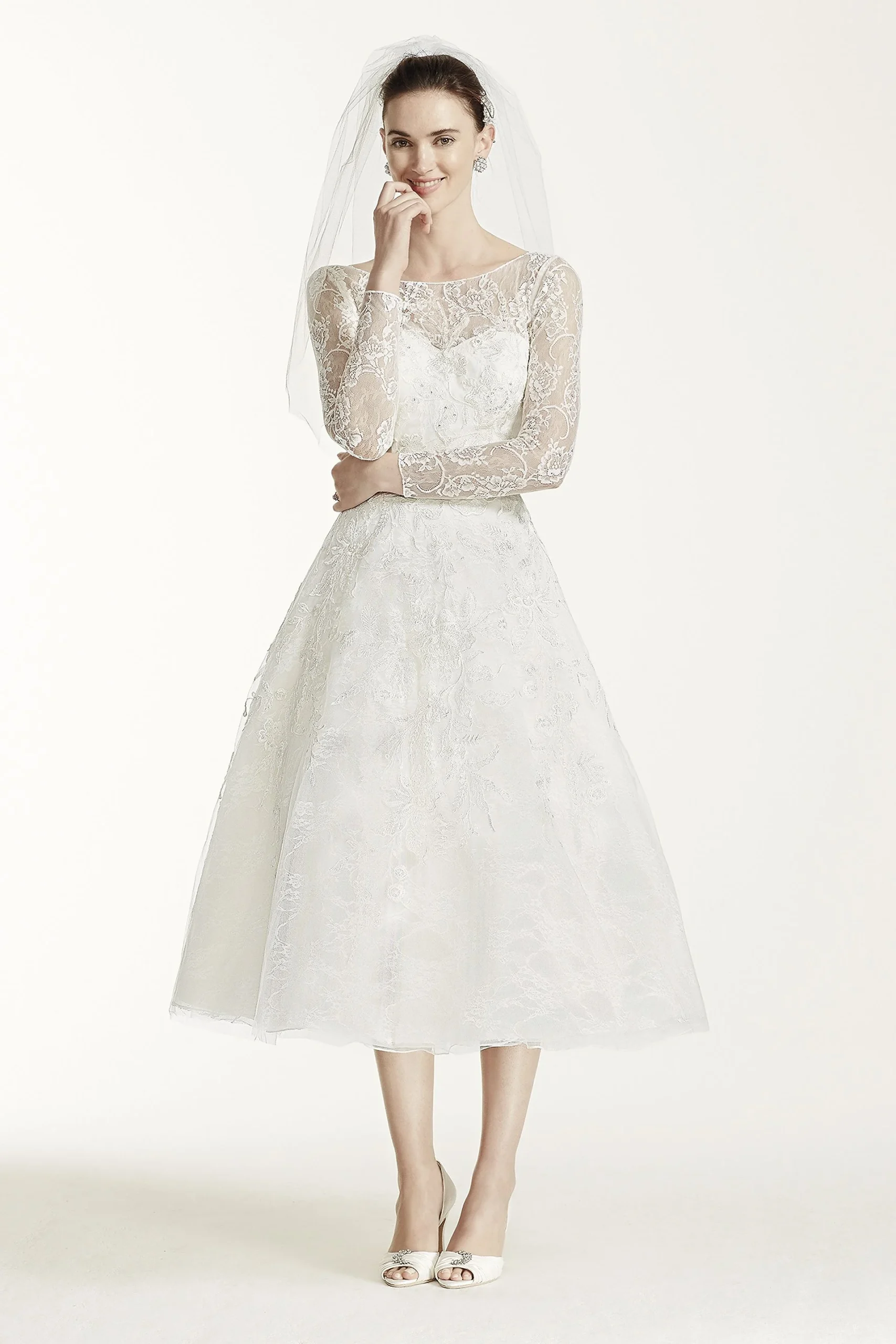 As-Is Tea Length Lace Tulle Wedding Dress