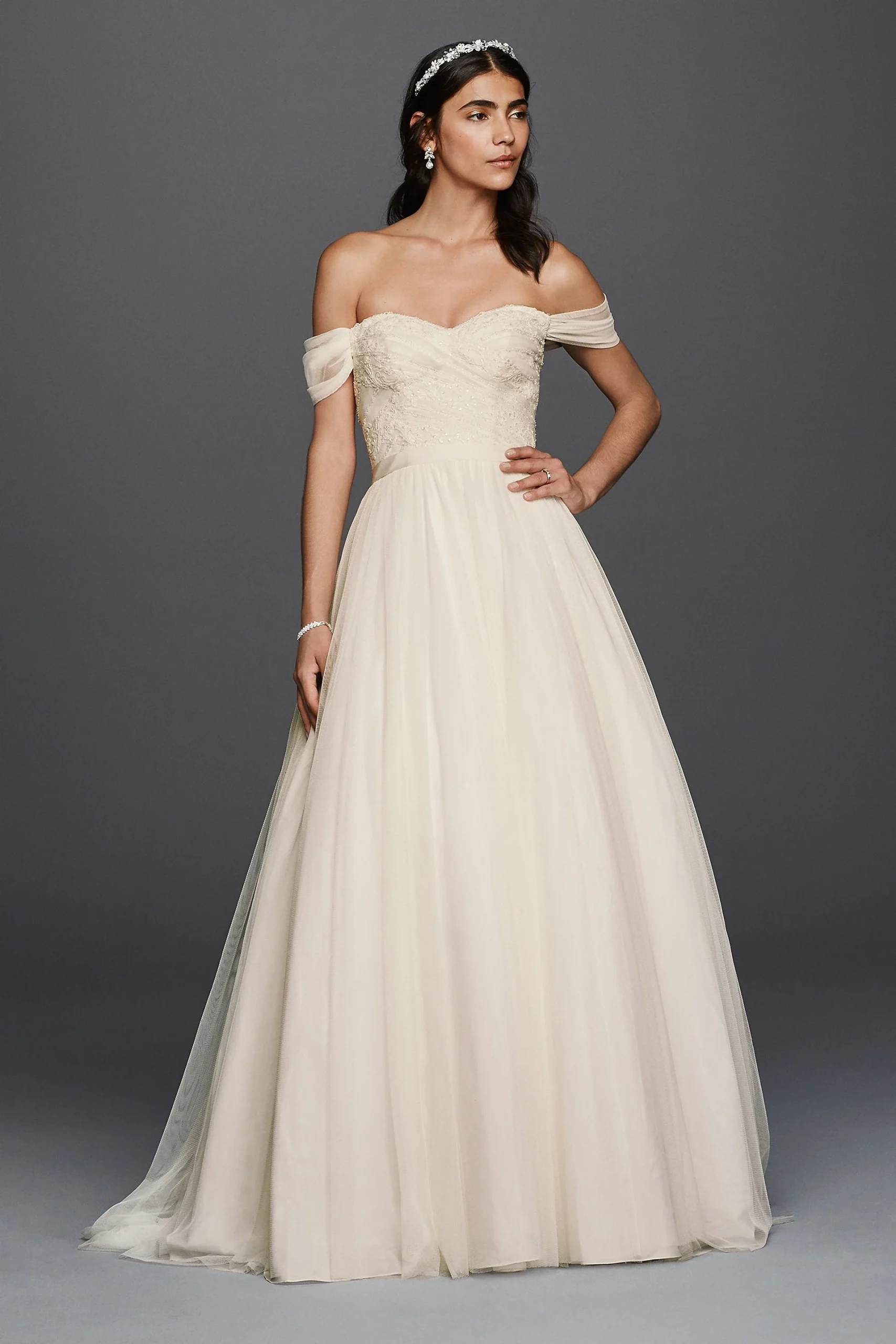 As-Is Tulle Beaded Lace Sweetheart Wedding Dress
