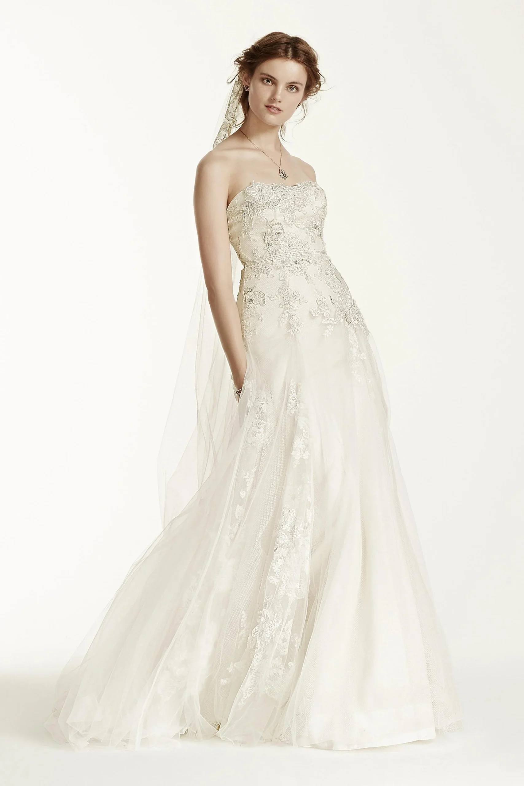 As-Is Tulle Wedding Dress with 3D Flowers