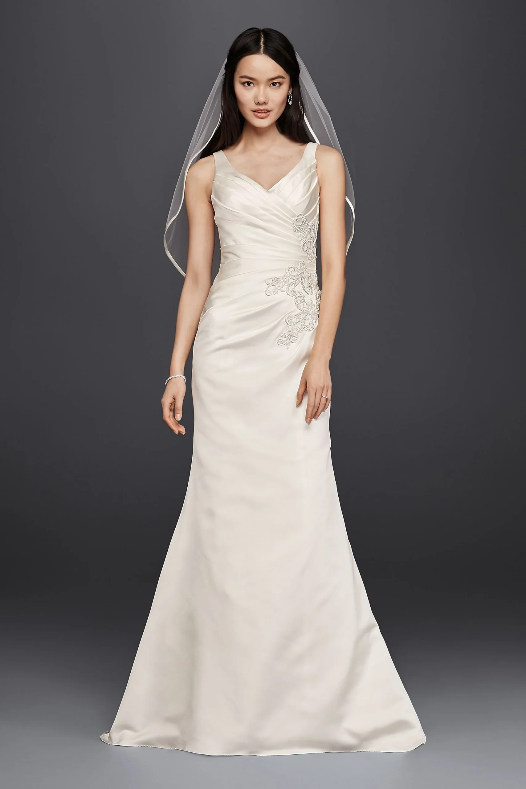 As-Is V-Neck Trumpet Wedding Dress
